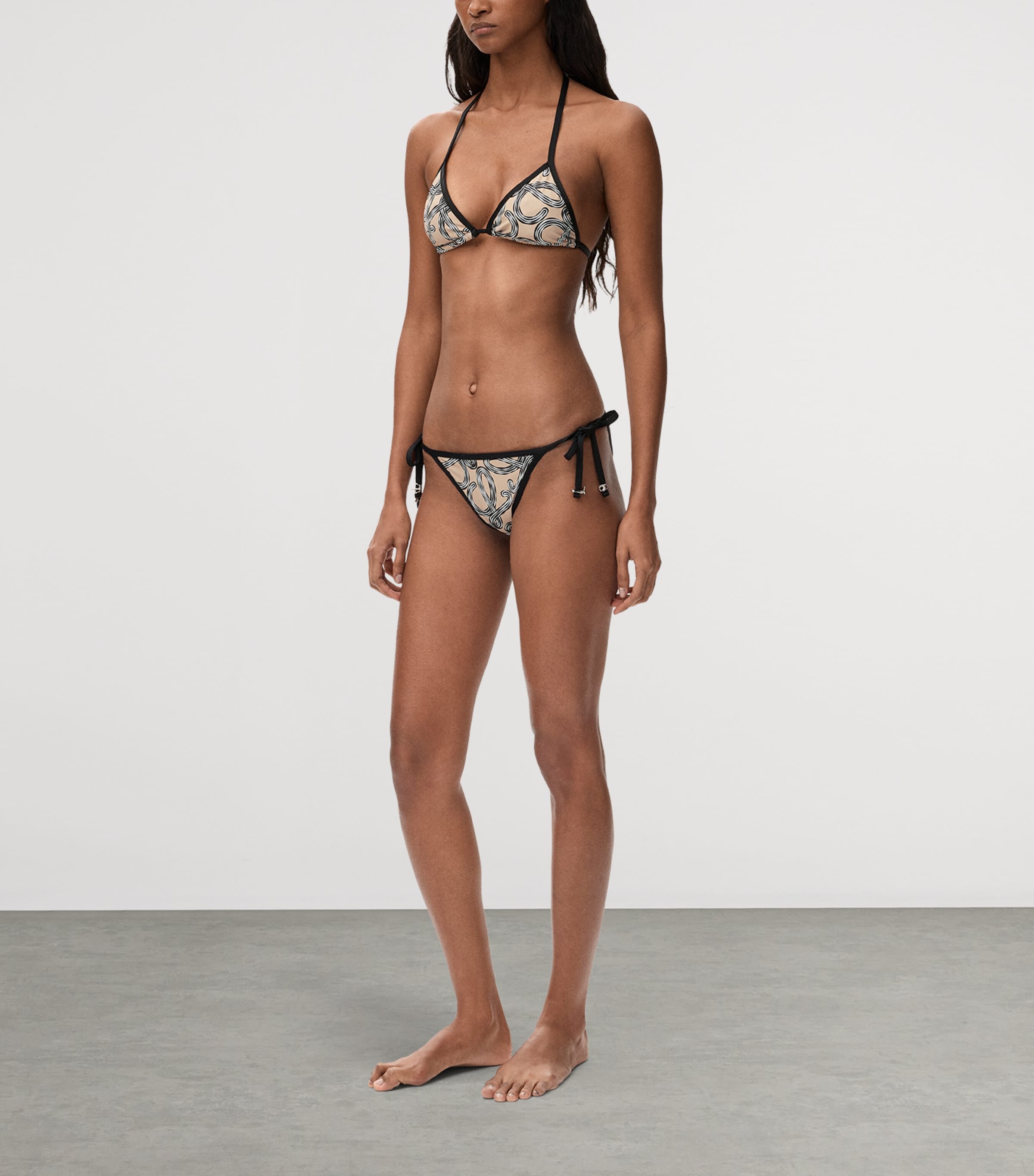 LOEWE Womens x Paula’s Ibiza Anagram Bikini Top Beige/black Image 5