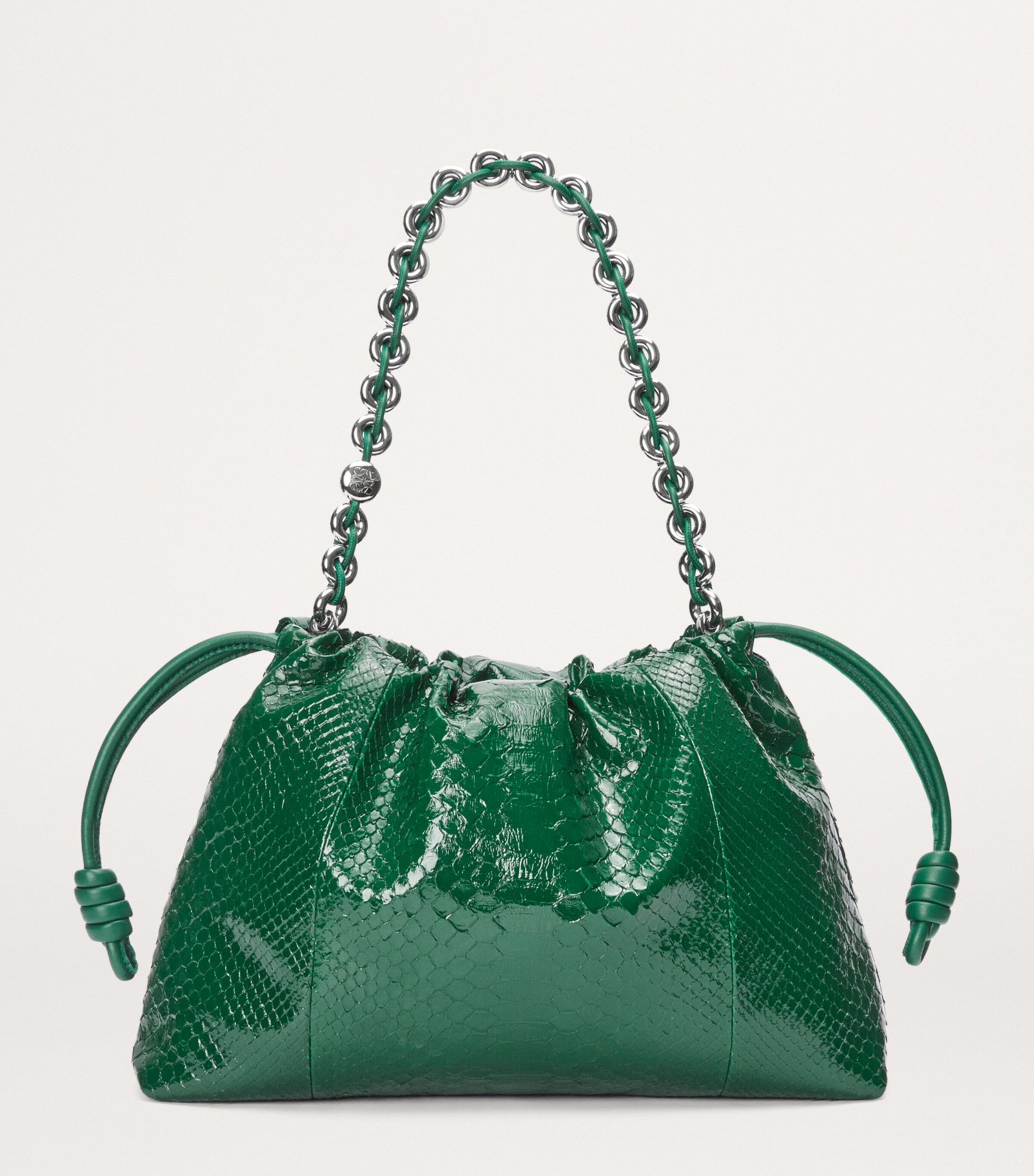 Large Patent Python Flamenco Purse EMERALD GREEN Image 2