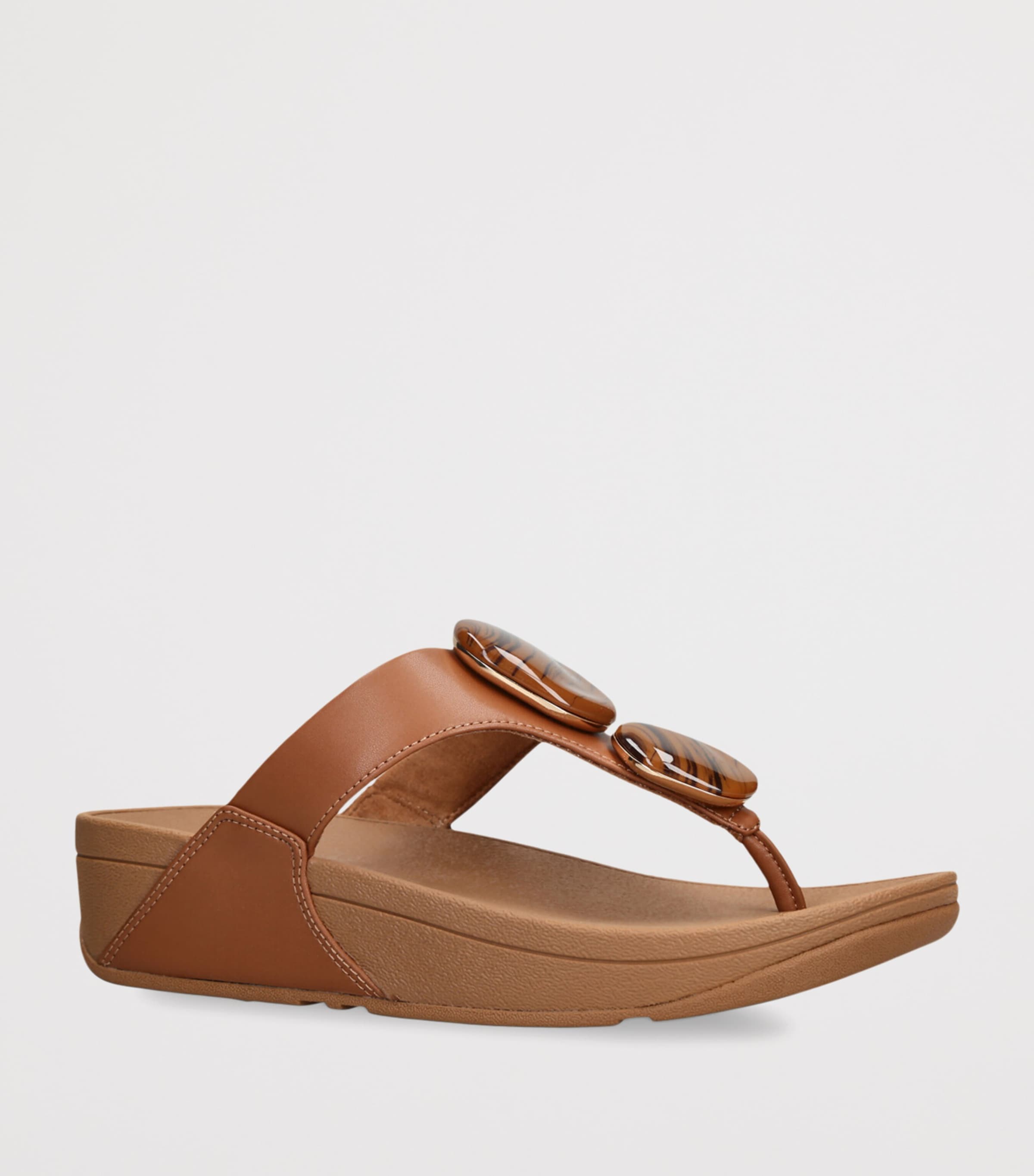 FitFlop Marble Stone Lulu Toe-Post Sandals 50 Tan Image 3