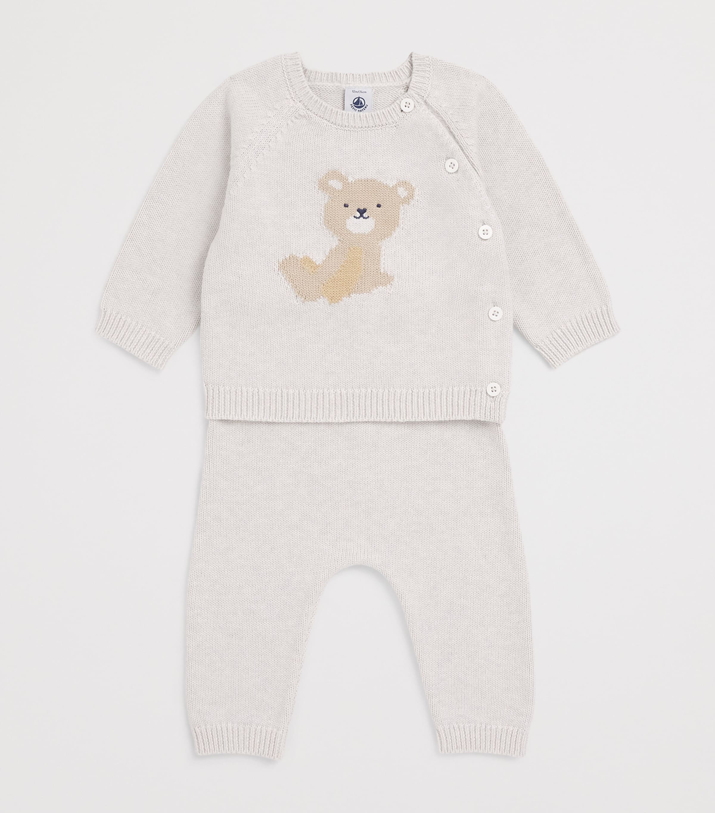 Wool-Cotton Sweater and Trousers Set (1-18 Months) MONTELIMAR CHINE Image 3