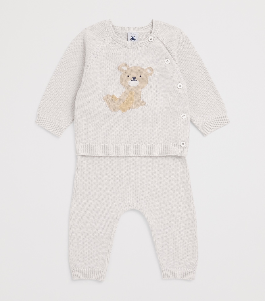 Wool-Cotton Sweater and Trousers Set (1-18 Months) MONTELIMAR CHINE Image 3