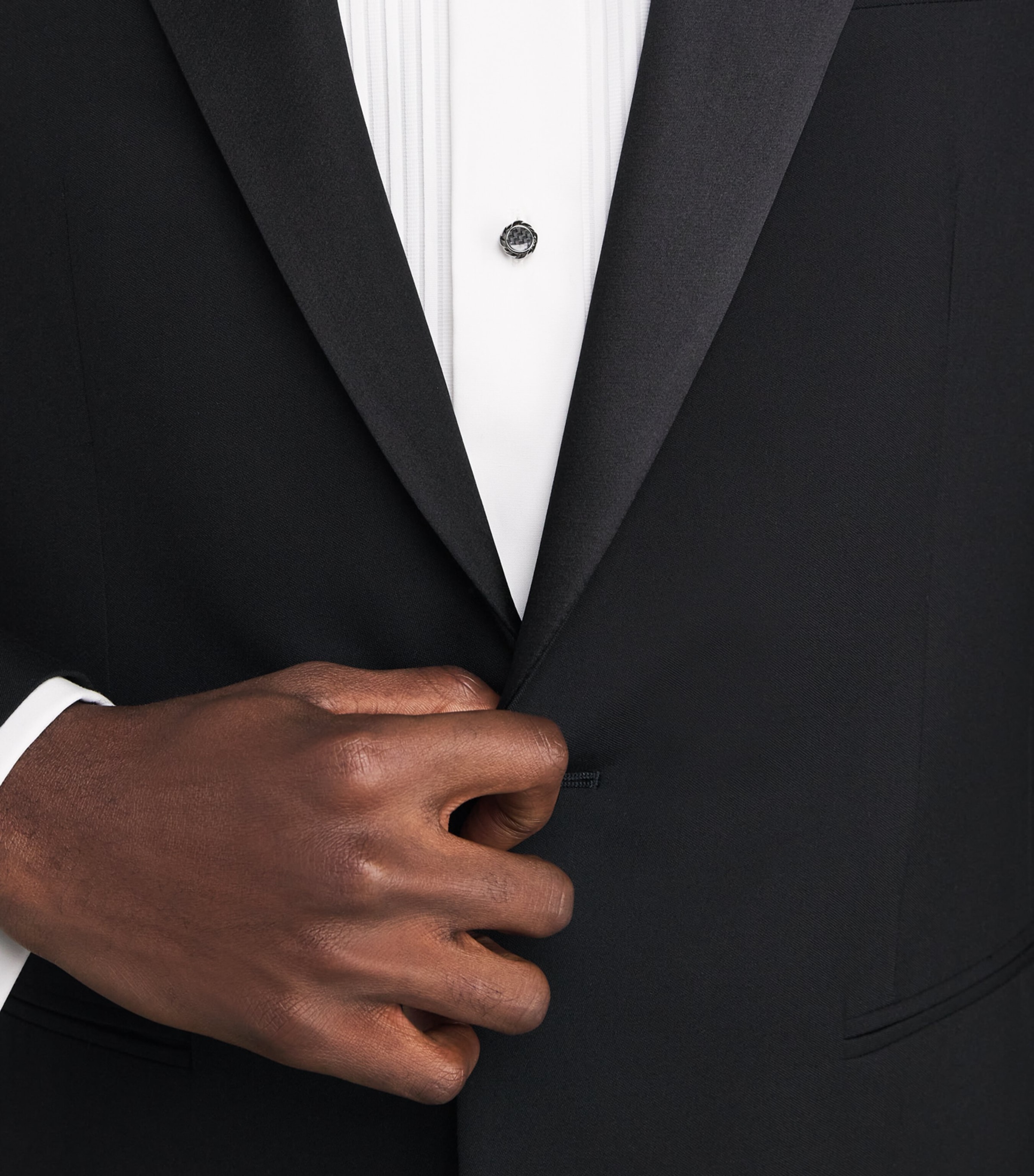 Carbon Fibre Knot Cufflinks and Stud Set BLACK Image 2