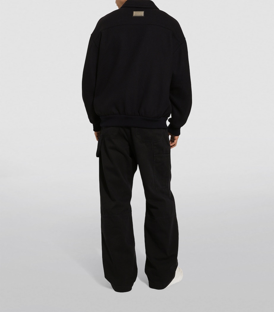 Dolce&Gabbana Mens Wool-Blend Bomber Jacket Very Dark Blue Image 6