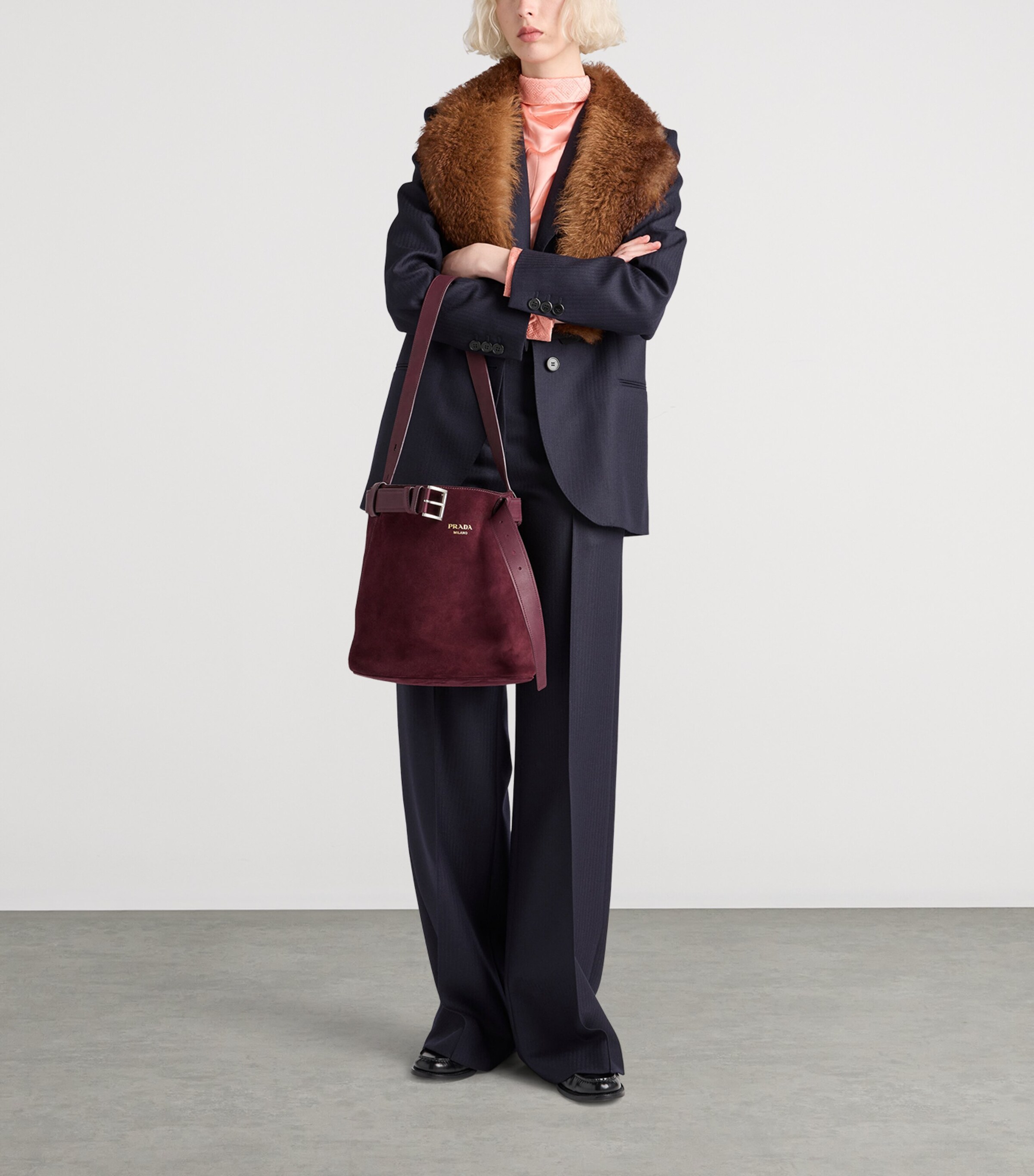 Prada Suede Belted Bucket Bag Image 2