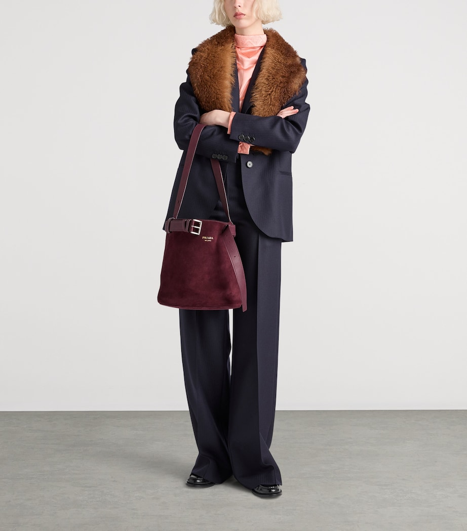 Suede Belted Bucket Bag F0007 Image 2