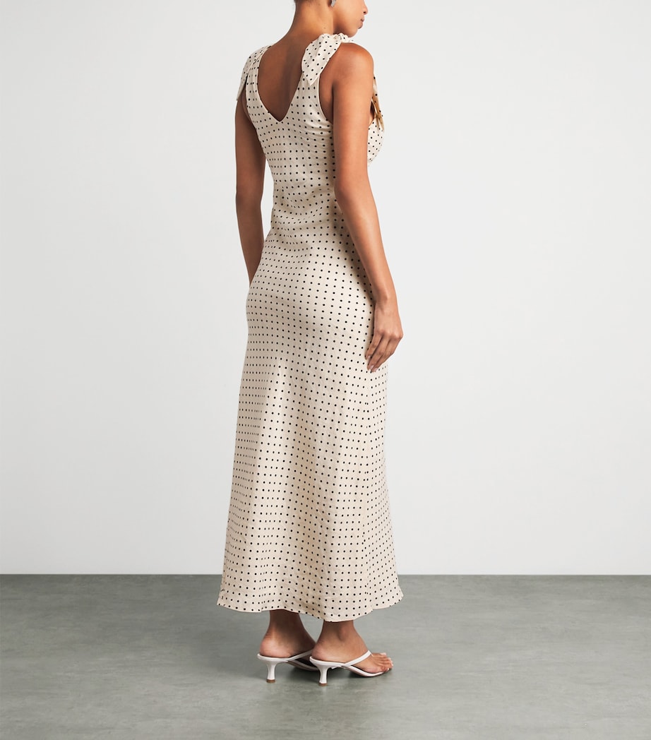 Faithfull The Brand Womens Linen Polka-Dot Solana Maxi Dress Lola Plka Dt Crm/blk Image 4
