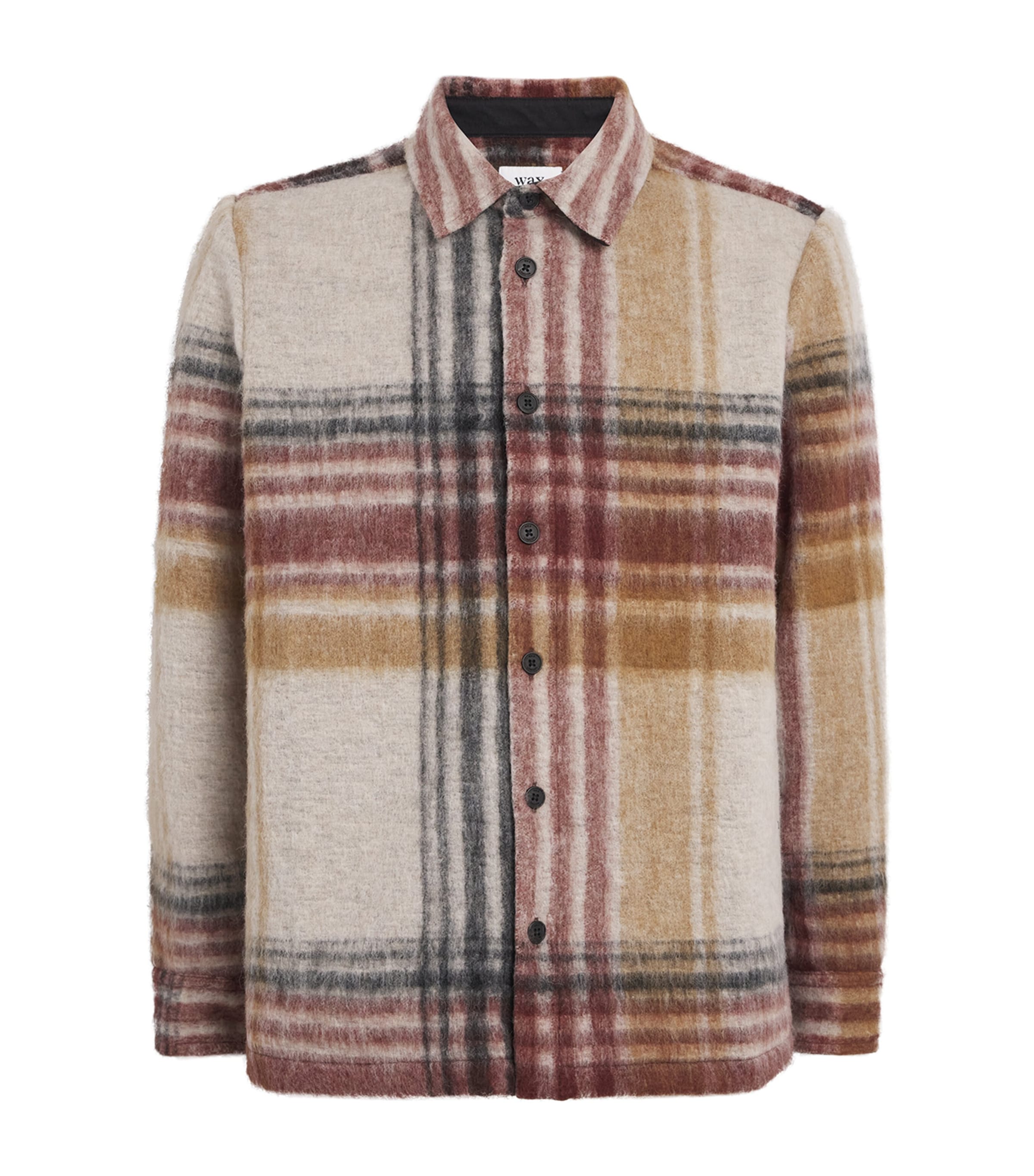 Wax London Nolan Checked Brushed Overshirt In Burgundy