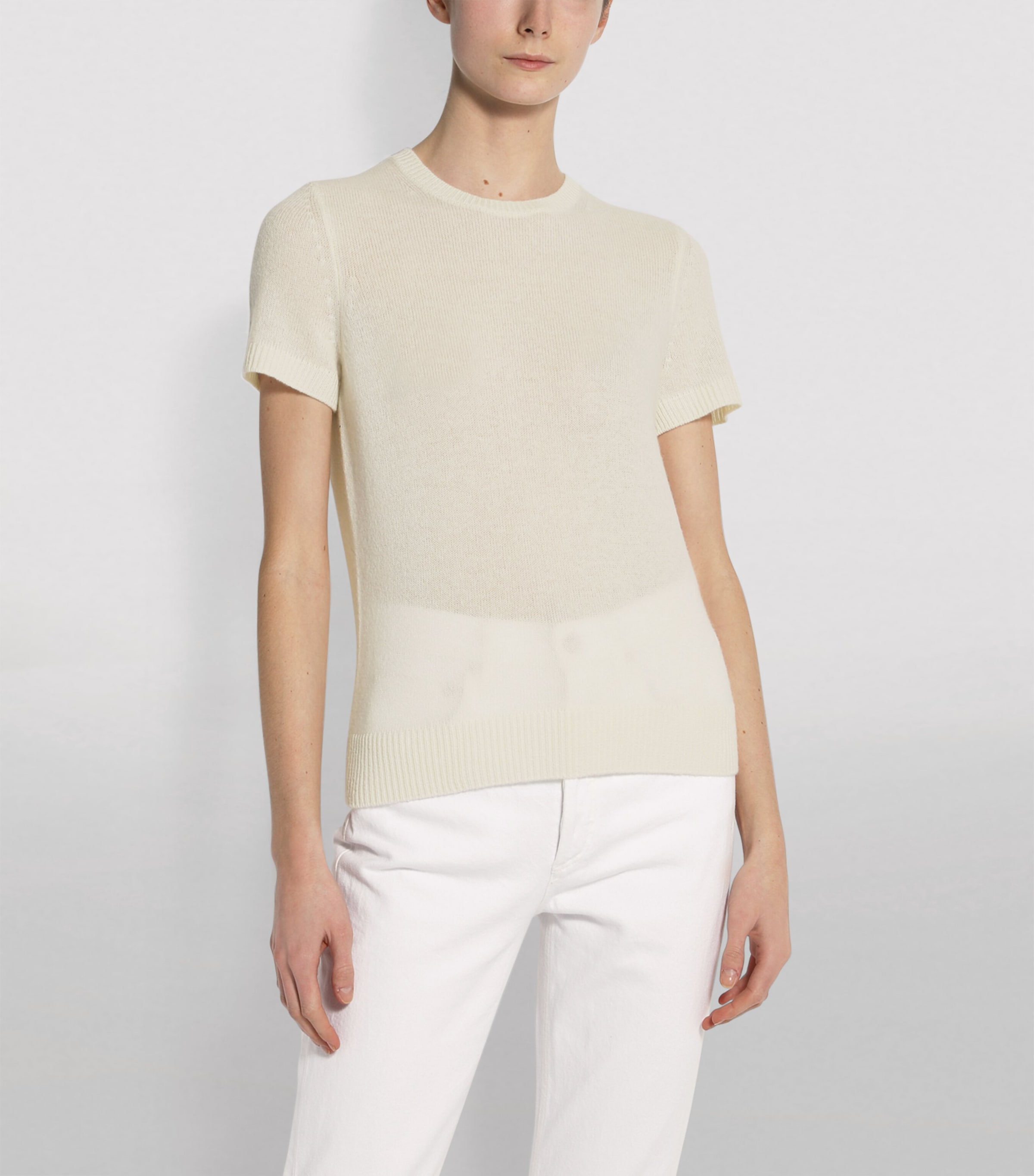 Cashmere Sweater Tee C05 IVORY Image 3