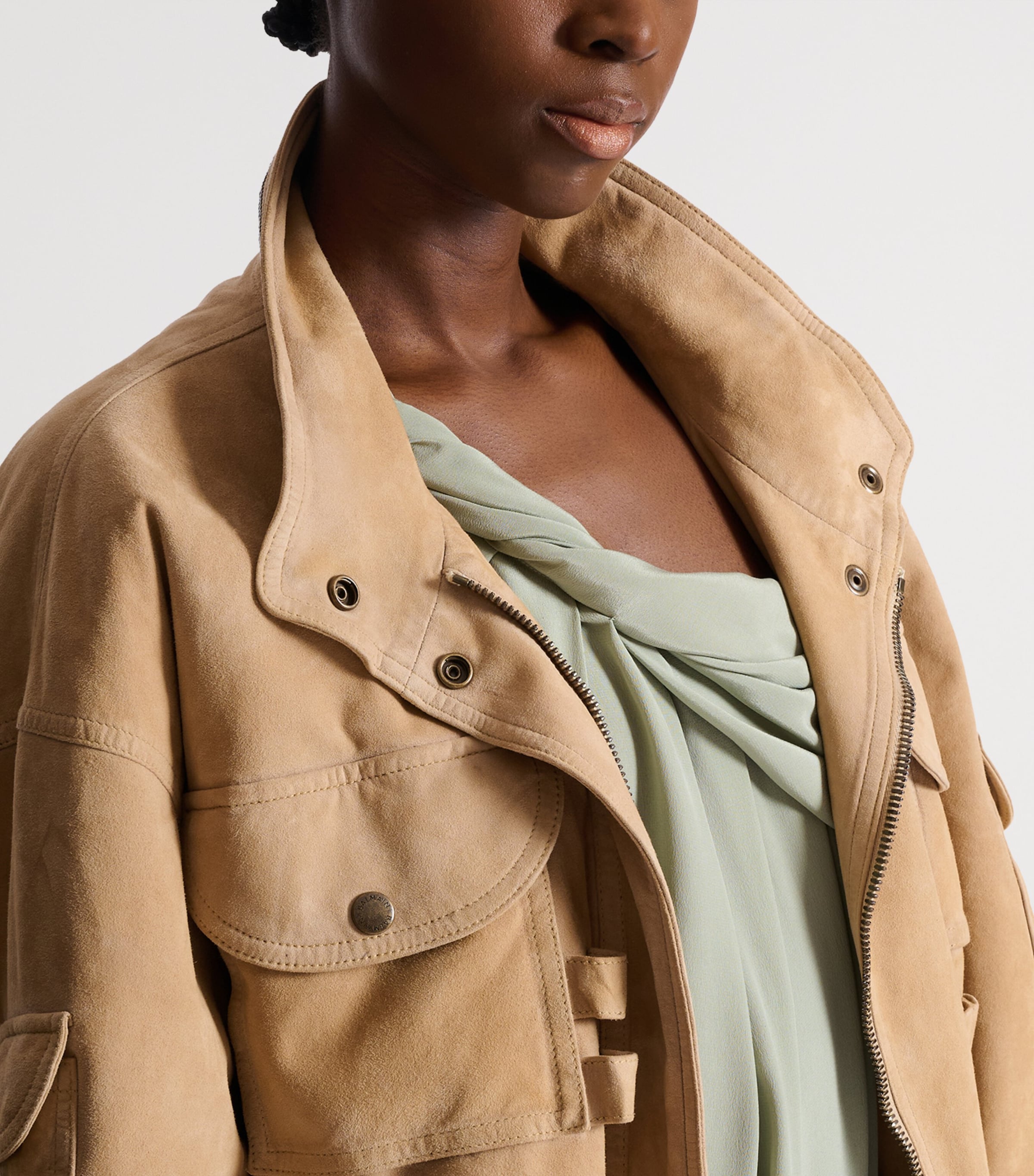 Suede Bomber Jacket 8FI SABLE Image 5