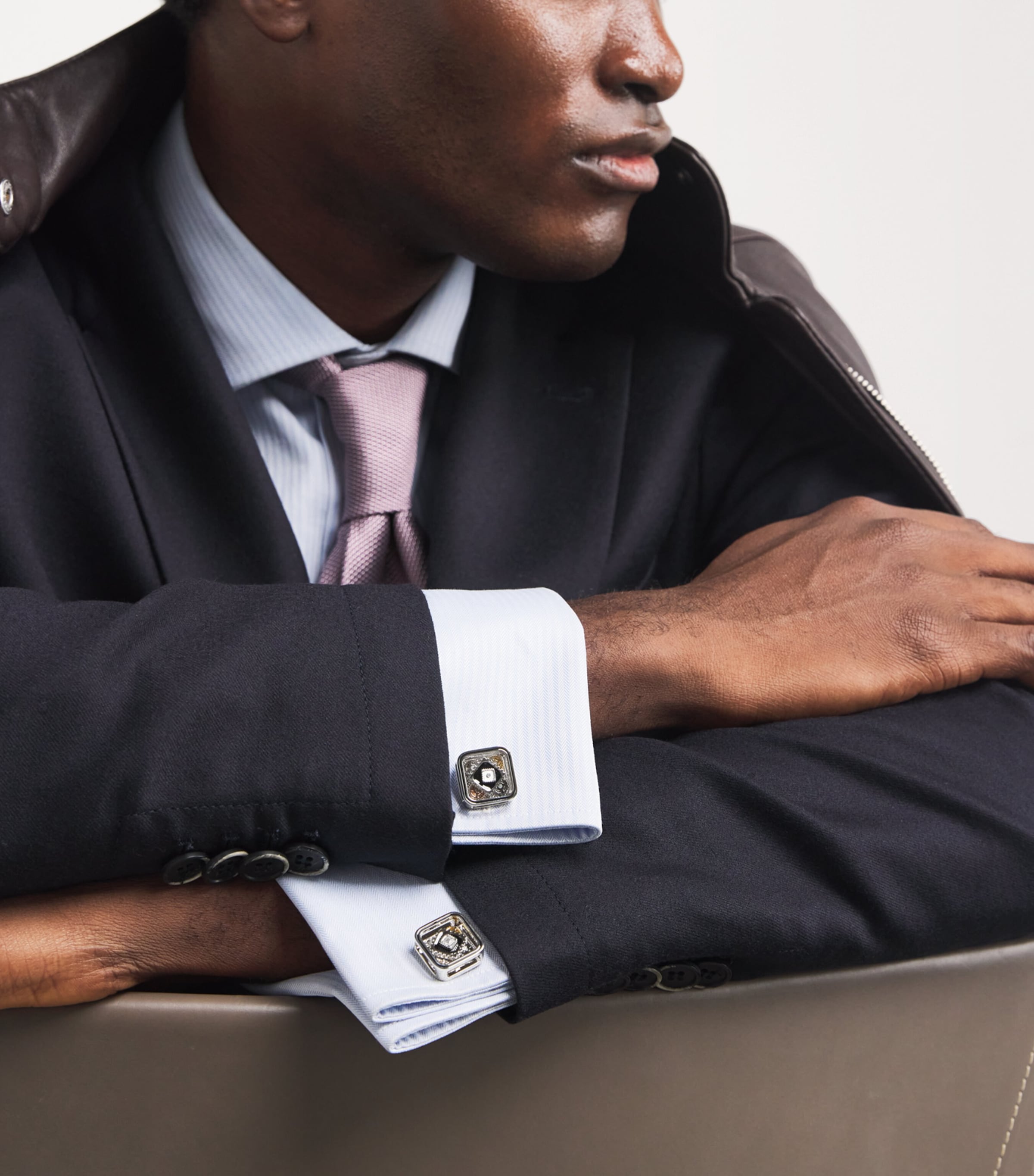 Metal Quadrato Gear Cufflinks SILVER Image 2