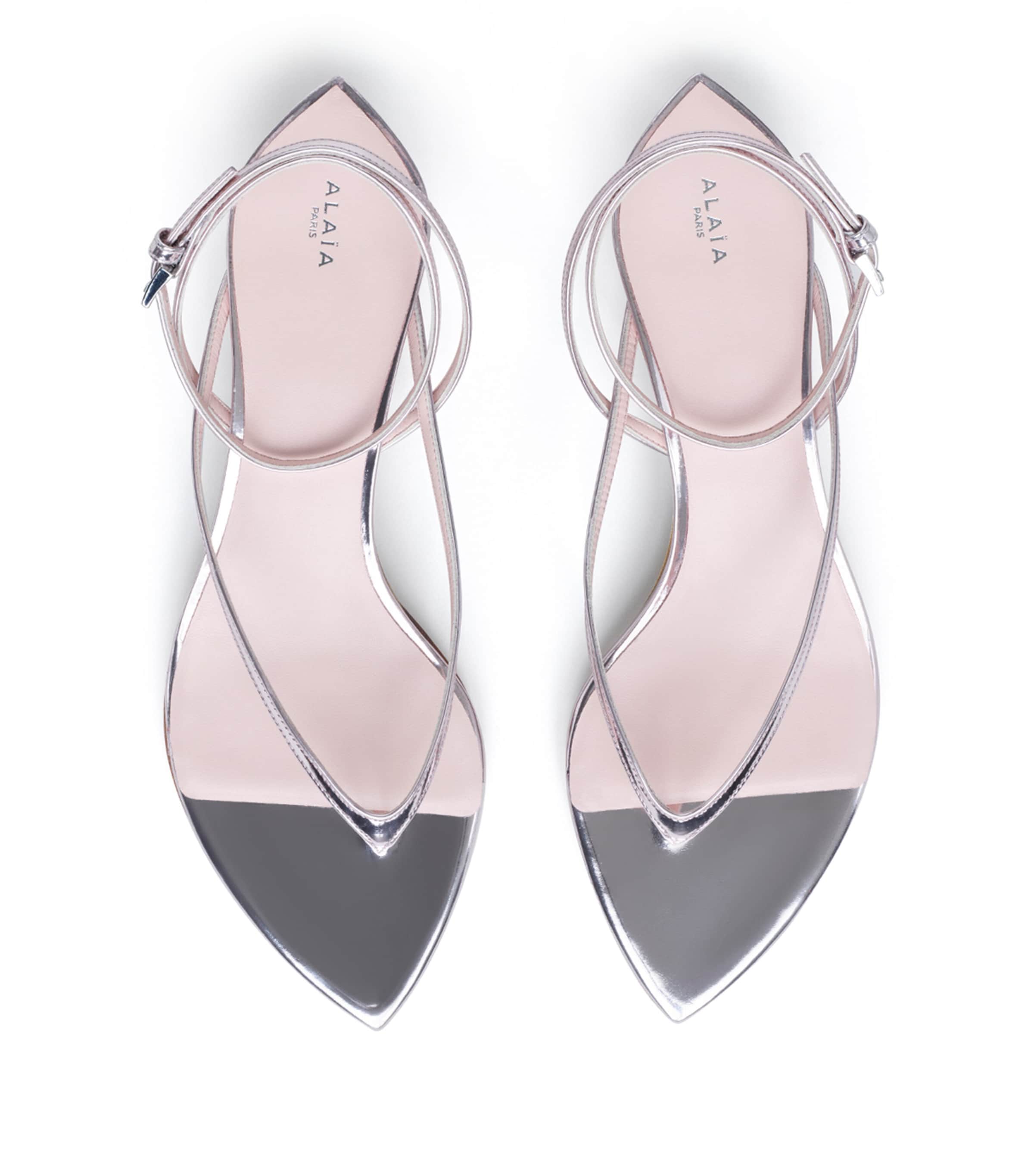 Alaïa Clear Tongs Wedge Sandals 30 Blush/argent Image 2