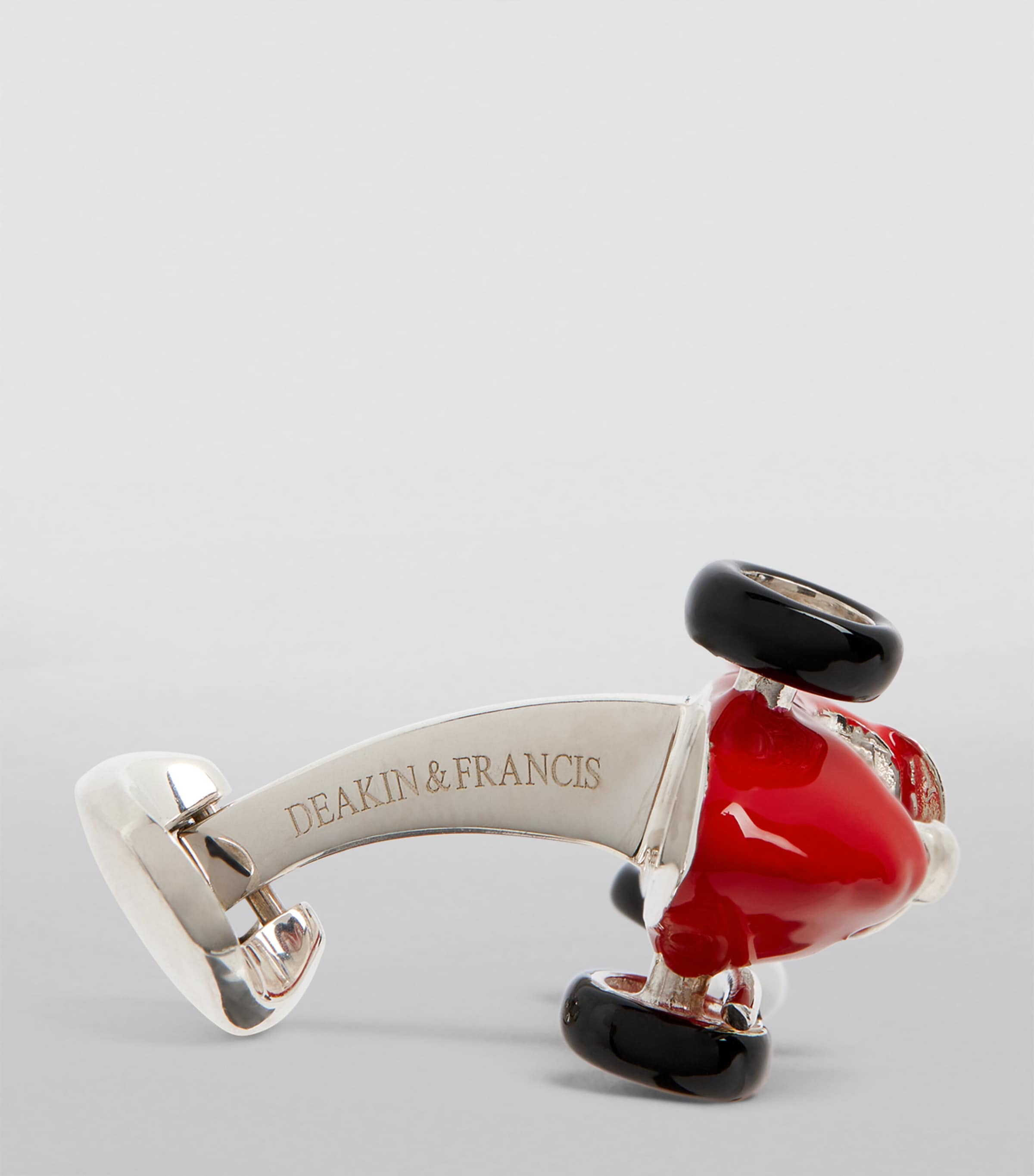 Deakin & Francis Sterling Silver Racing Car Cufflinks Red Image 3