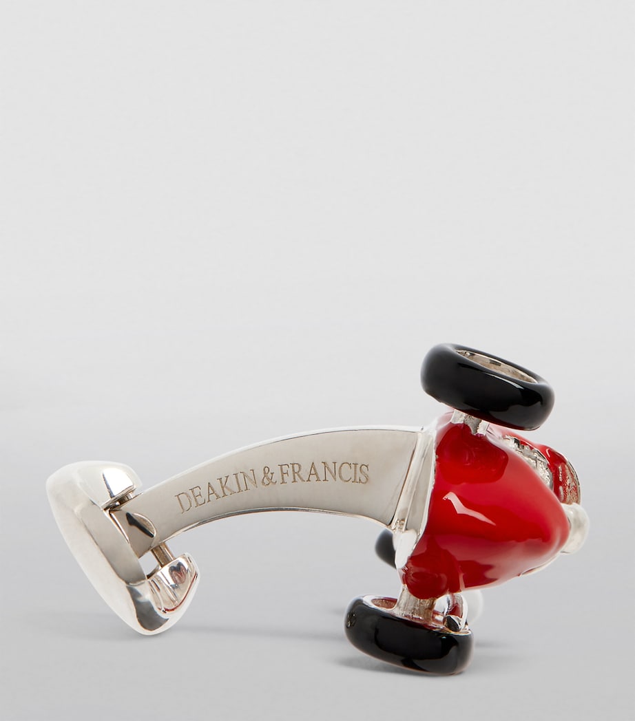 Sterling Silver Racing Car Cufflinks RED Image 3