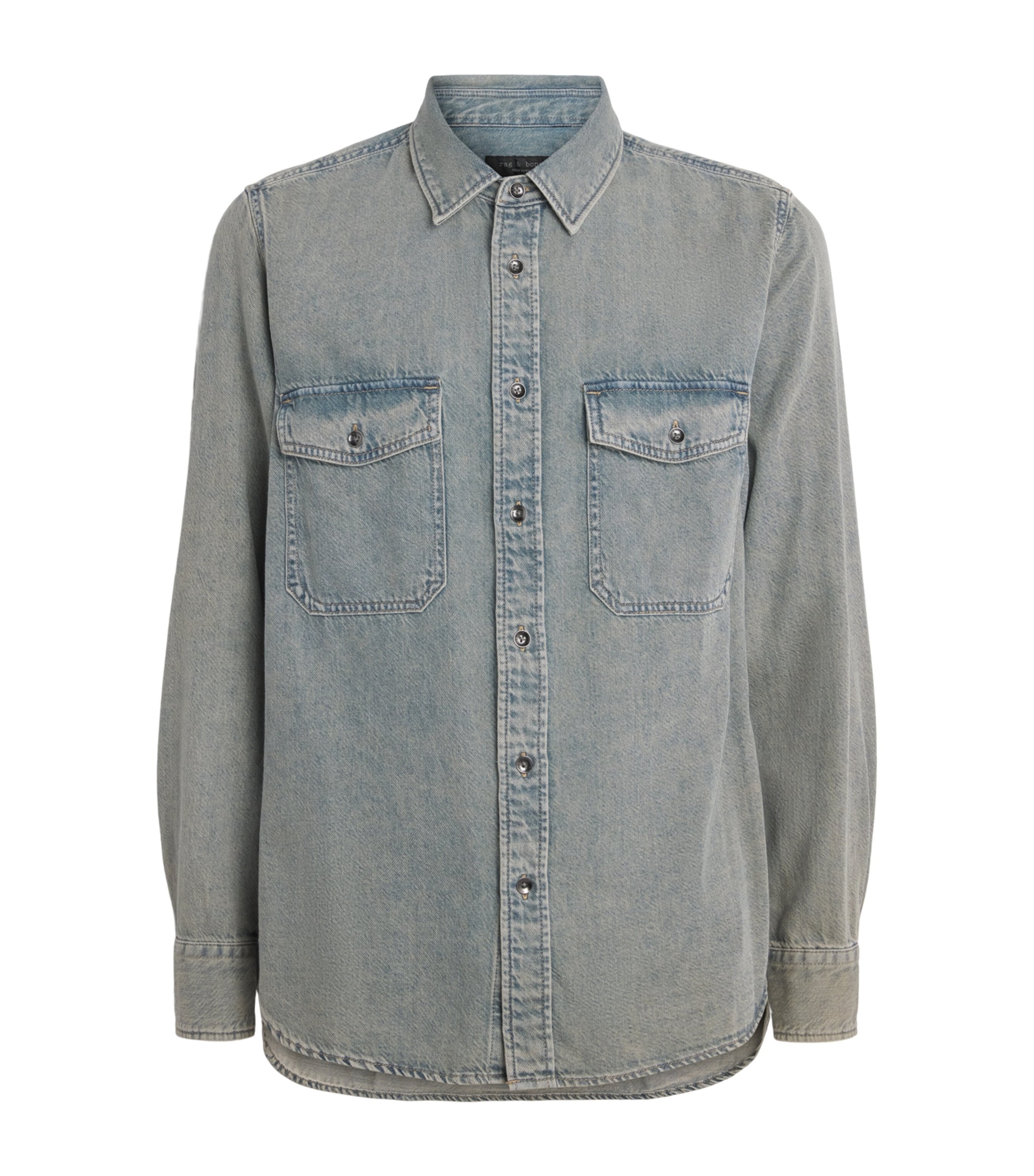 Rag & Bone Mens Denim Twin-Pocket Overshirt Mrrik Image 1