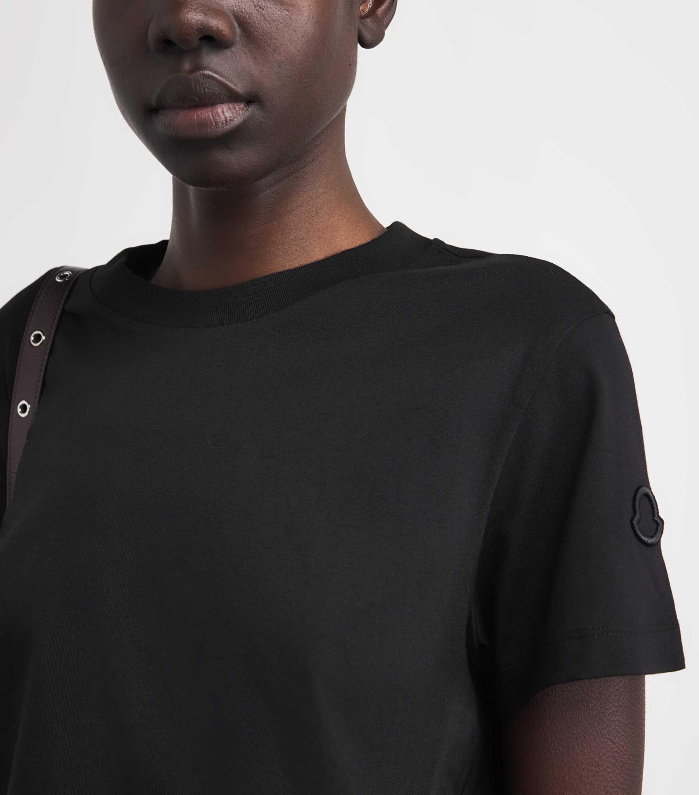 Moncler Womens Cotton Logo Embroidered T-Shirt Image 3