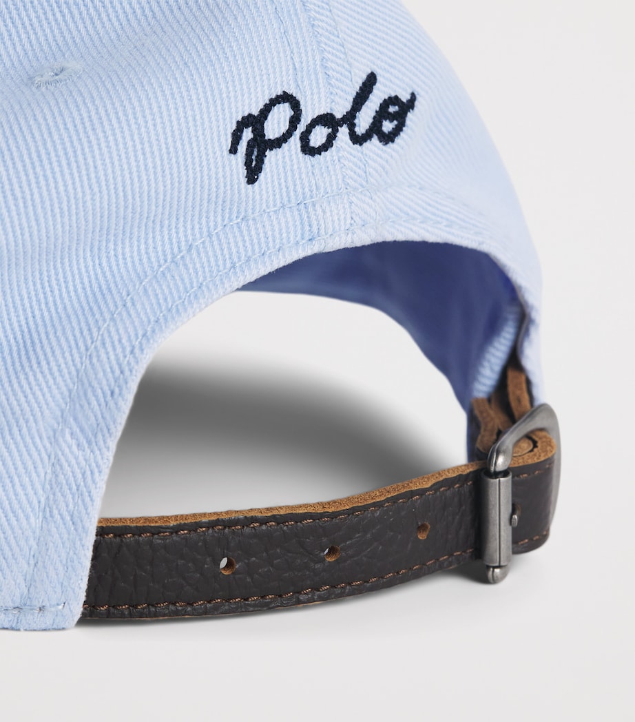 Polo Ralph Lauren Cotton Script Baseball Cap Pebble Blue Image 5