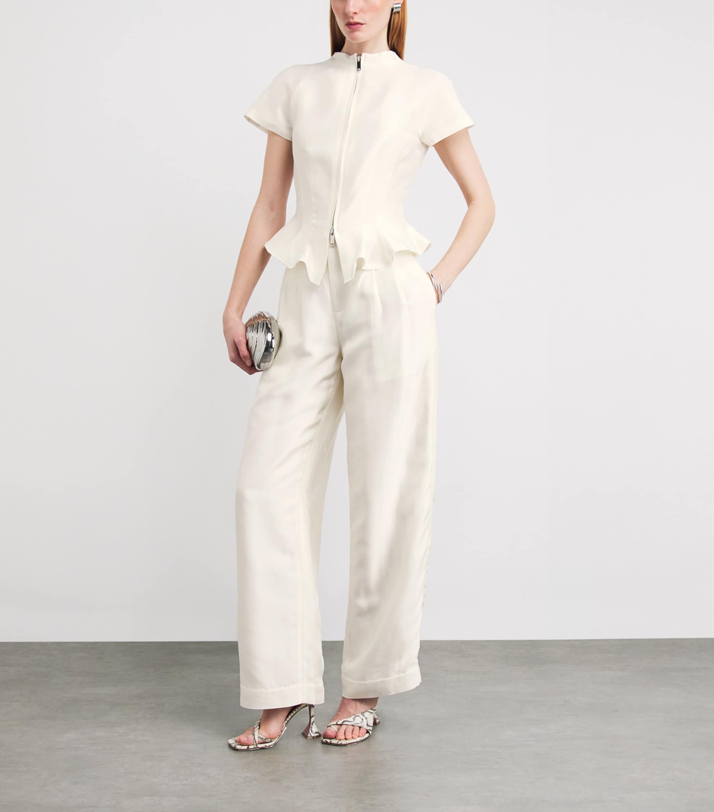 Pierre Wide-Leg Trousers IVORY Image 2