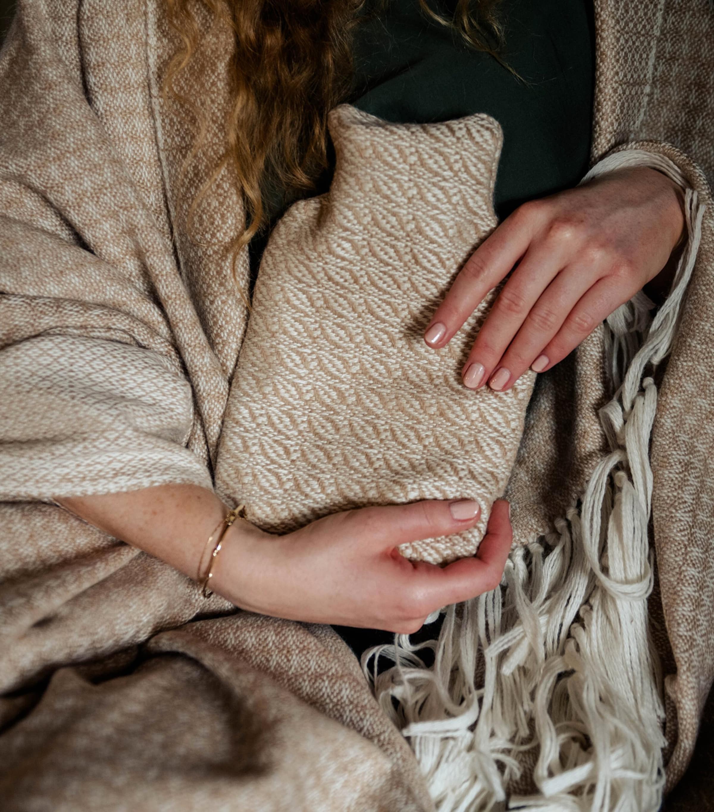 Araminta Campbell Small Alpaca-Blend Hot Water Bottle Caramel Image 4