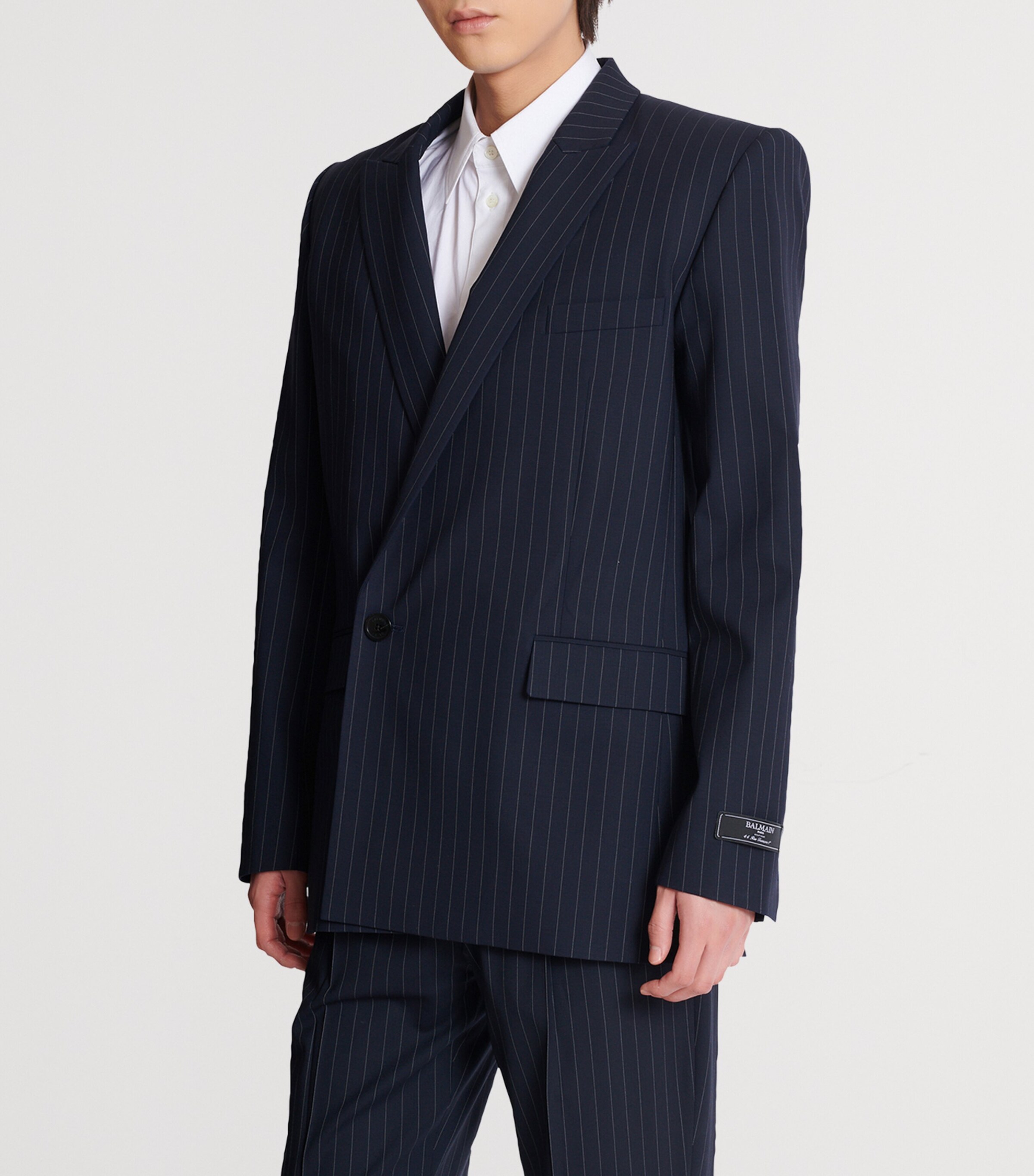 Wool Pinstripe Blazer SAJ BLEU/BLANC Image 6