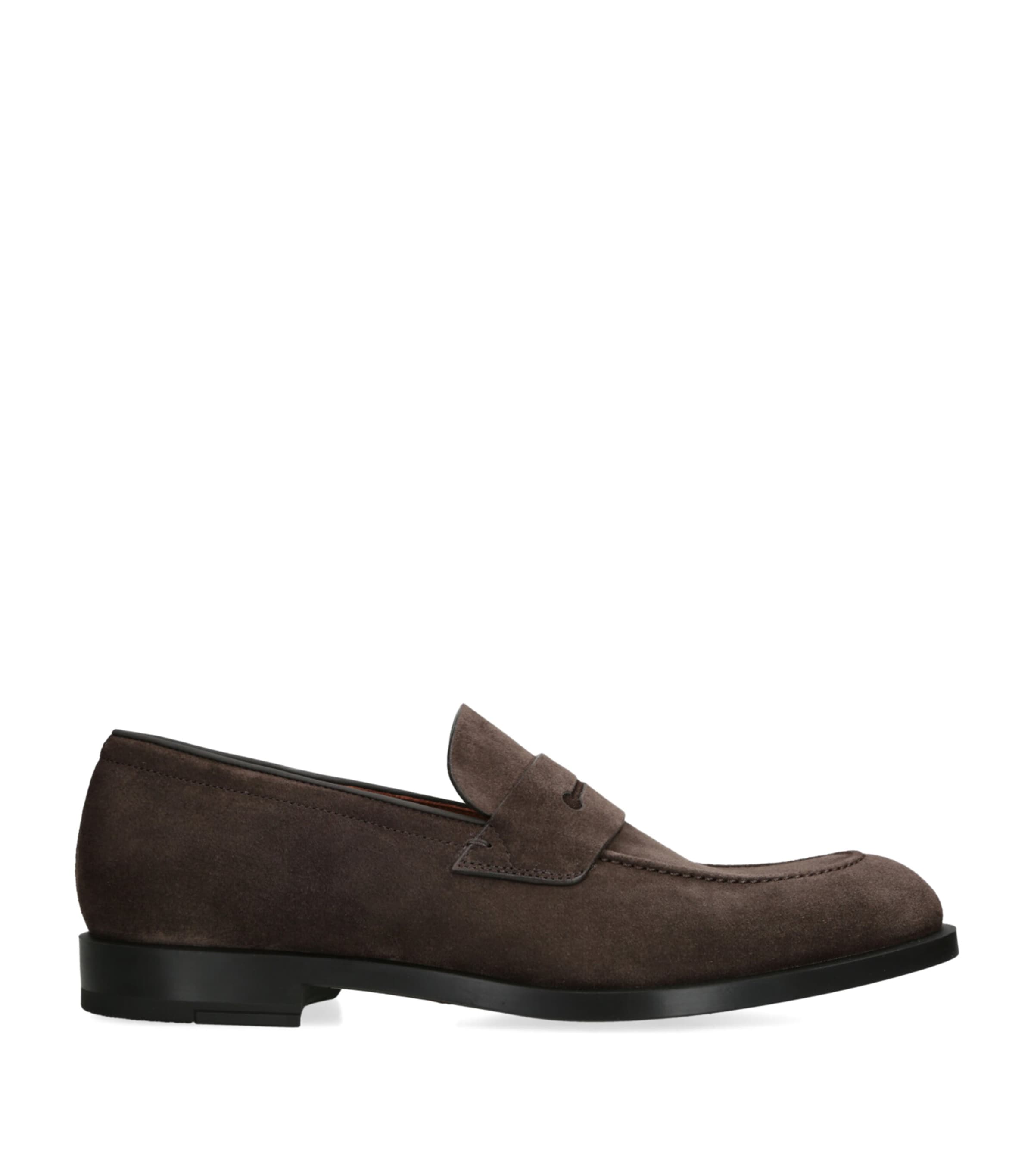 Zegna Suede Penny Loafer In Brown