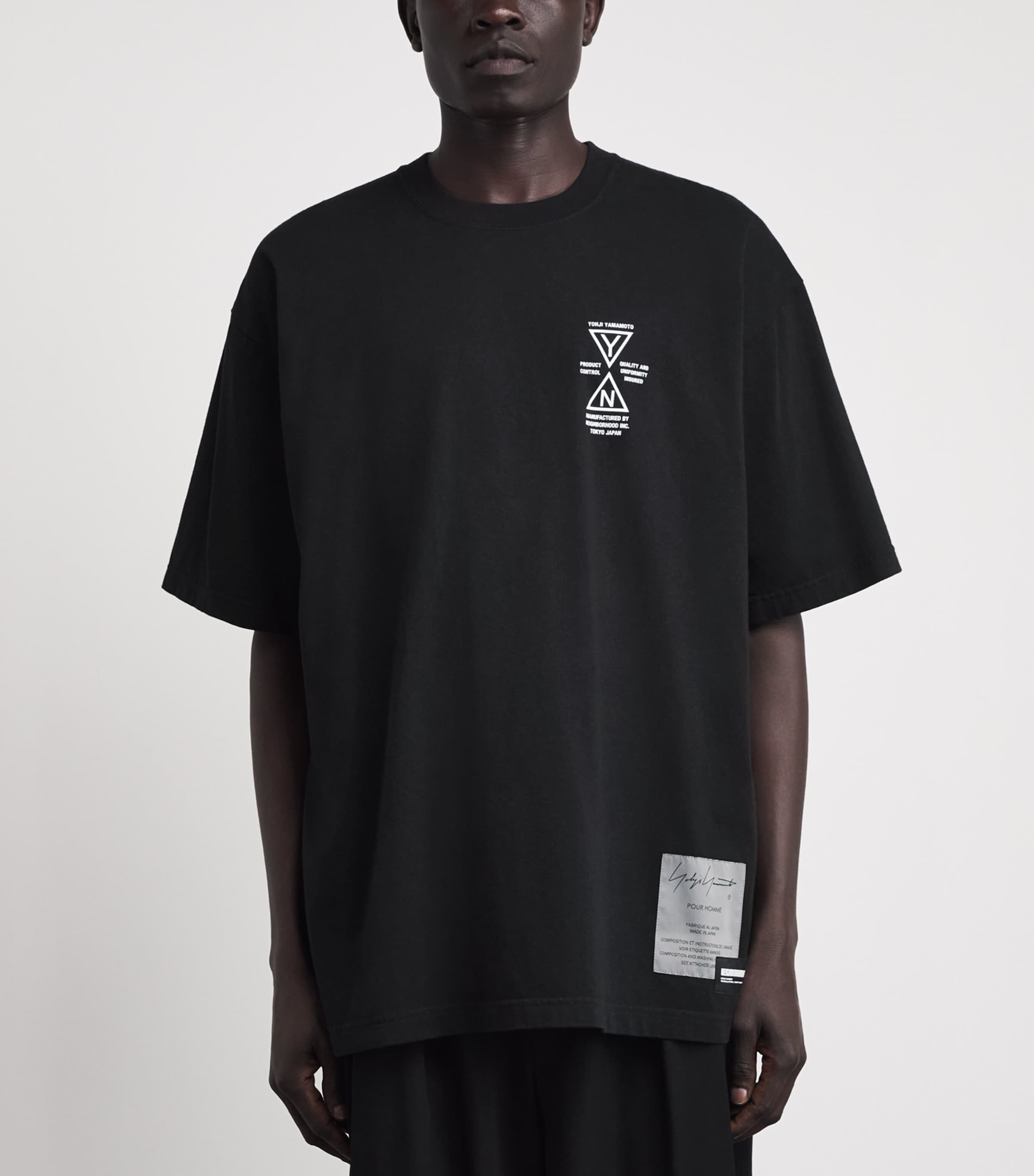 Yohji Yamamoto Mens x Neighborhood Cotton Graphic T-Shirt Black Image 4