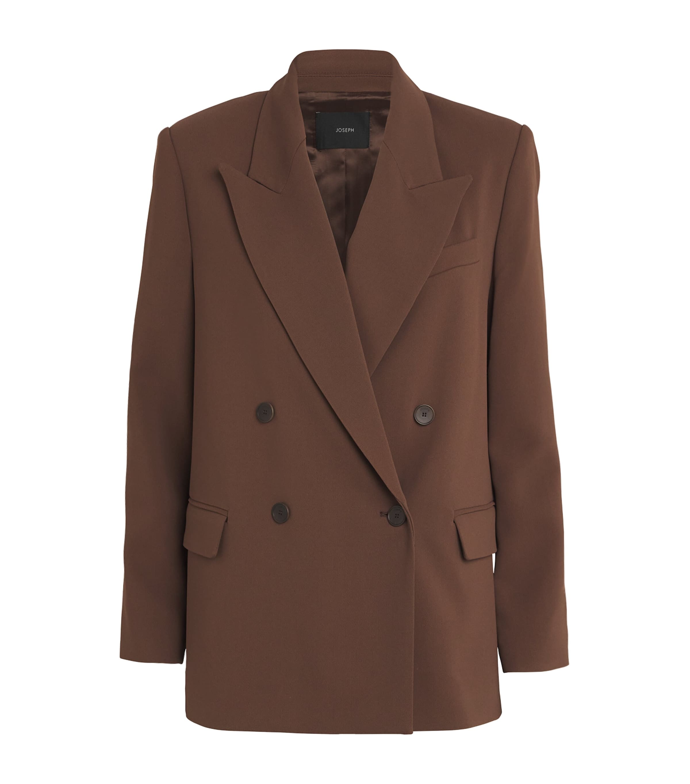 Joseph Jaden Double-breasted Cady Blazer In Brown