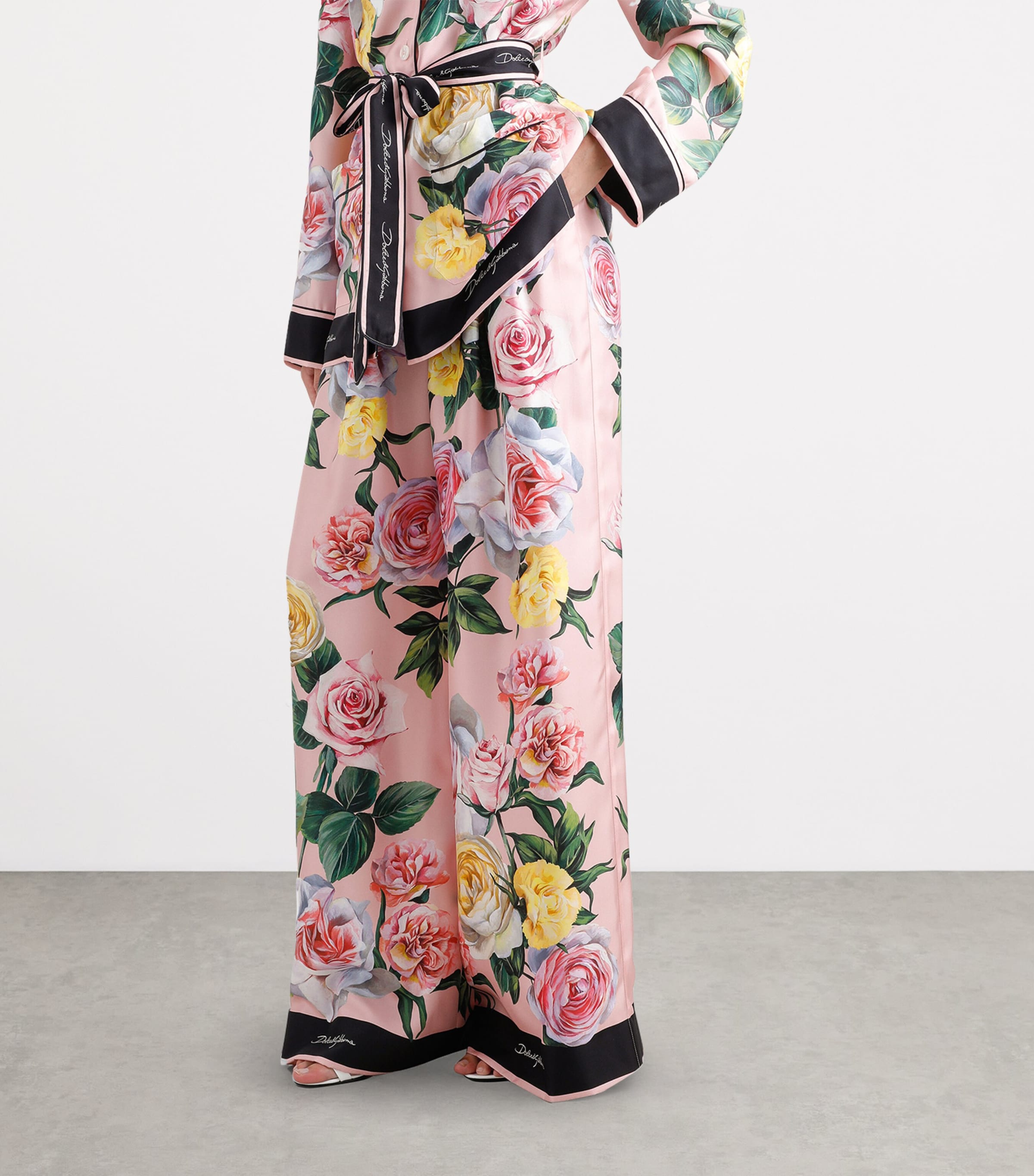 Silk Floral Wide-Leg Trousers HF5IY-PEONIE/ Image 3