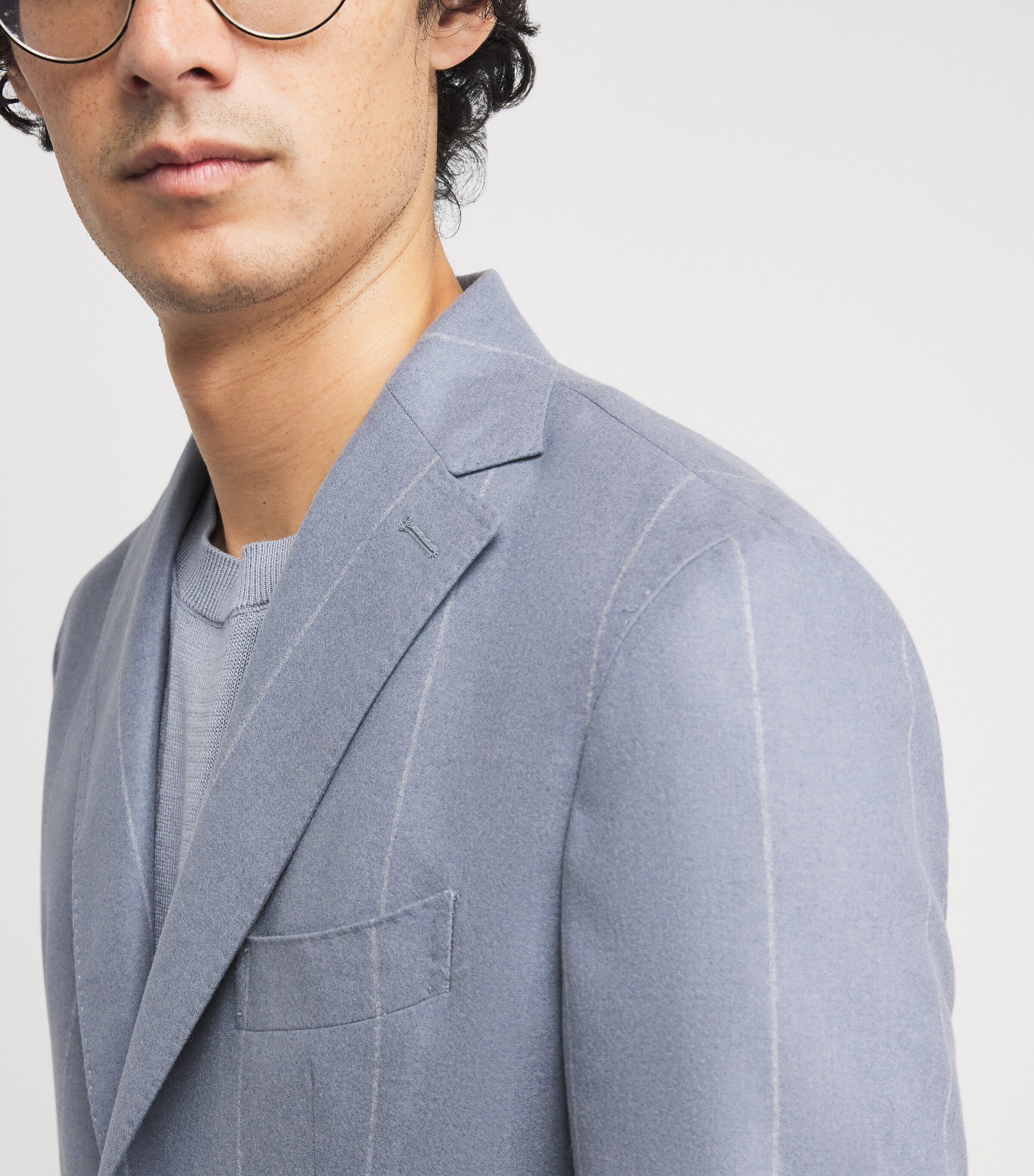 Wool-Silk-Cashmere Stripe Blazer ZUCCHERO Image 6