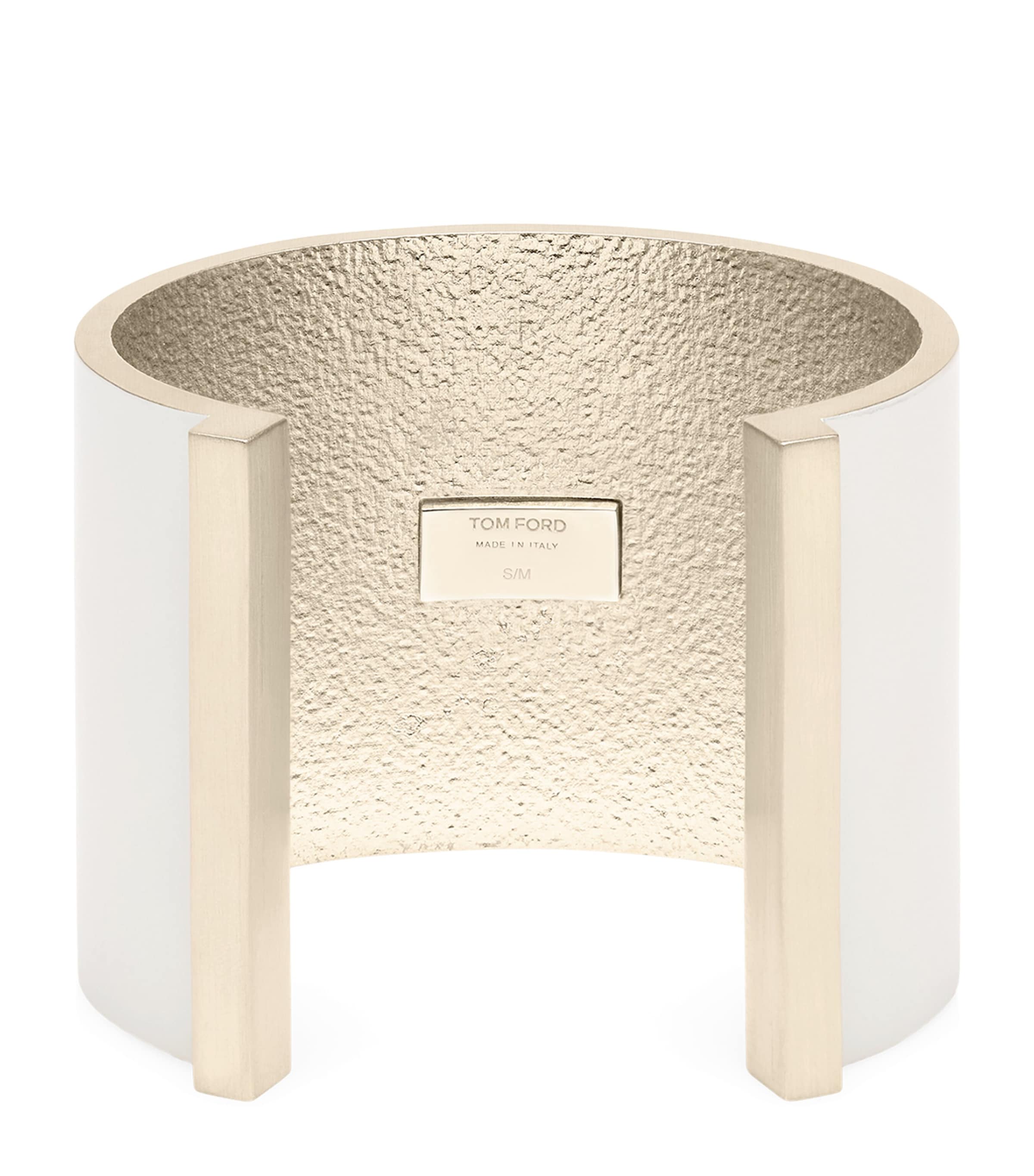 Tom Ford Matte Lacquered Brass Fera Cuff In Neutral