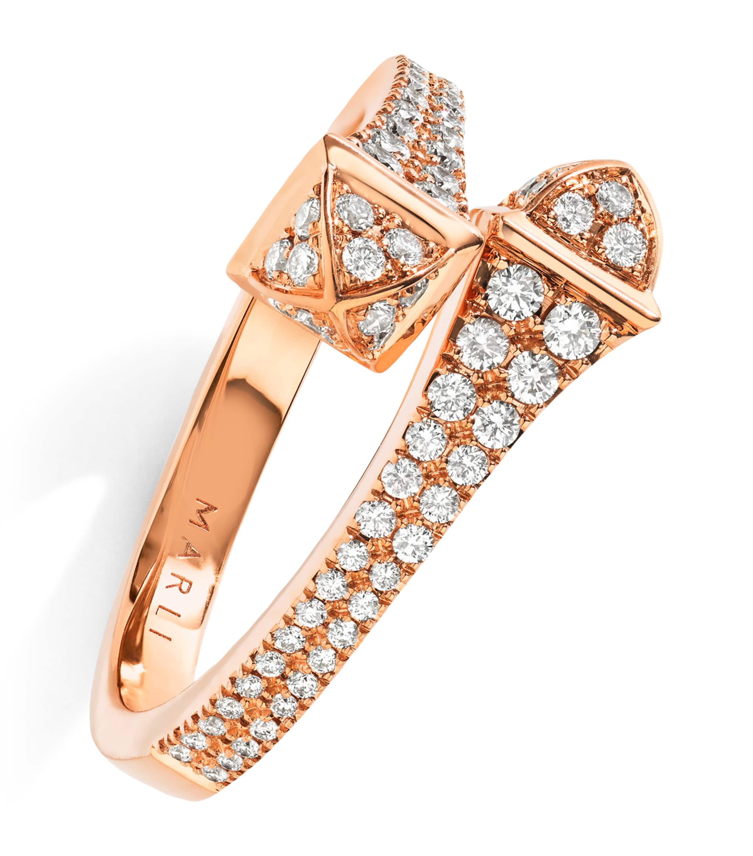 Marli New York Rose Gold And Diamond Cleo Ring In Rose Gold