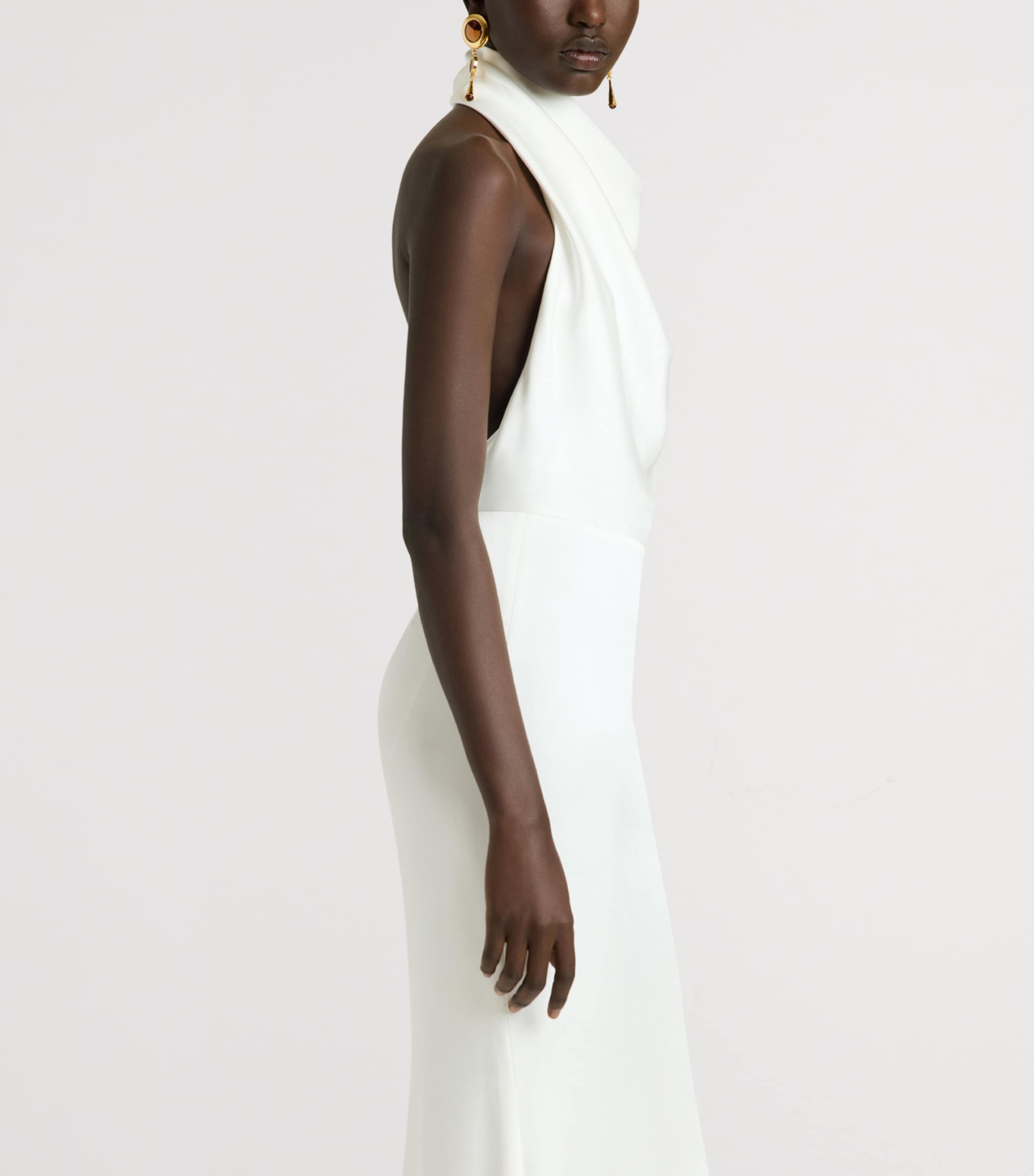 Givenchy Womens Satin Halterneck Maxi Dress Image 3