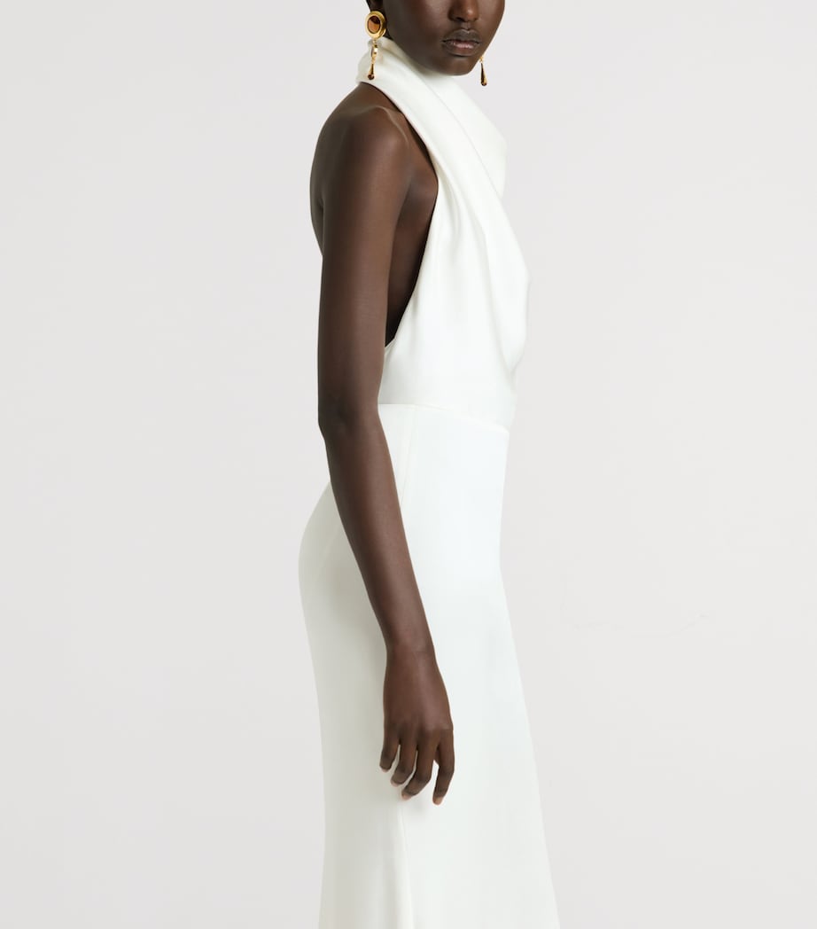 Givenchy Womens Satin Halterneck Maxi Dress Image 3