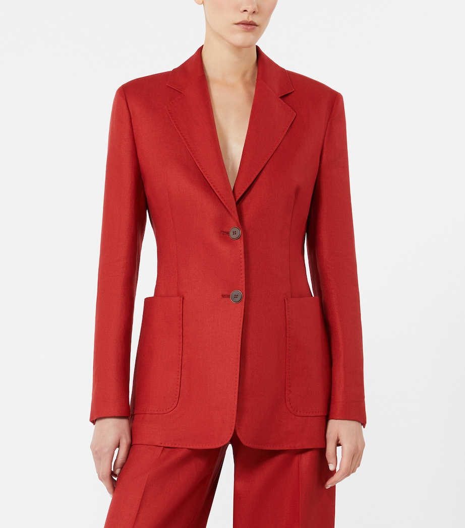Max Mara Womens Linen Blazer Red Image 3