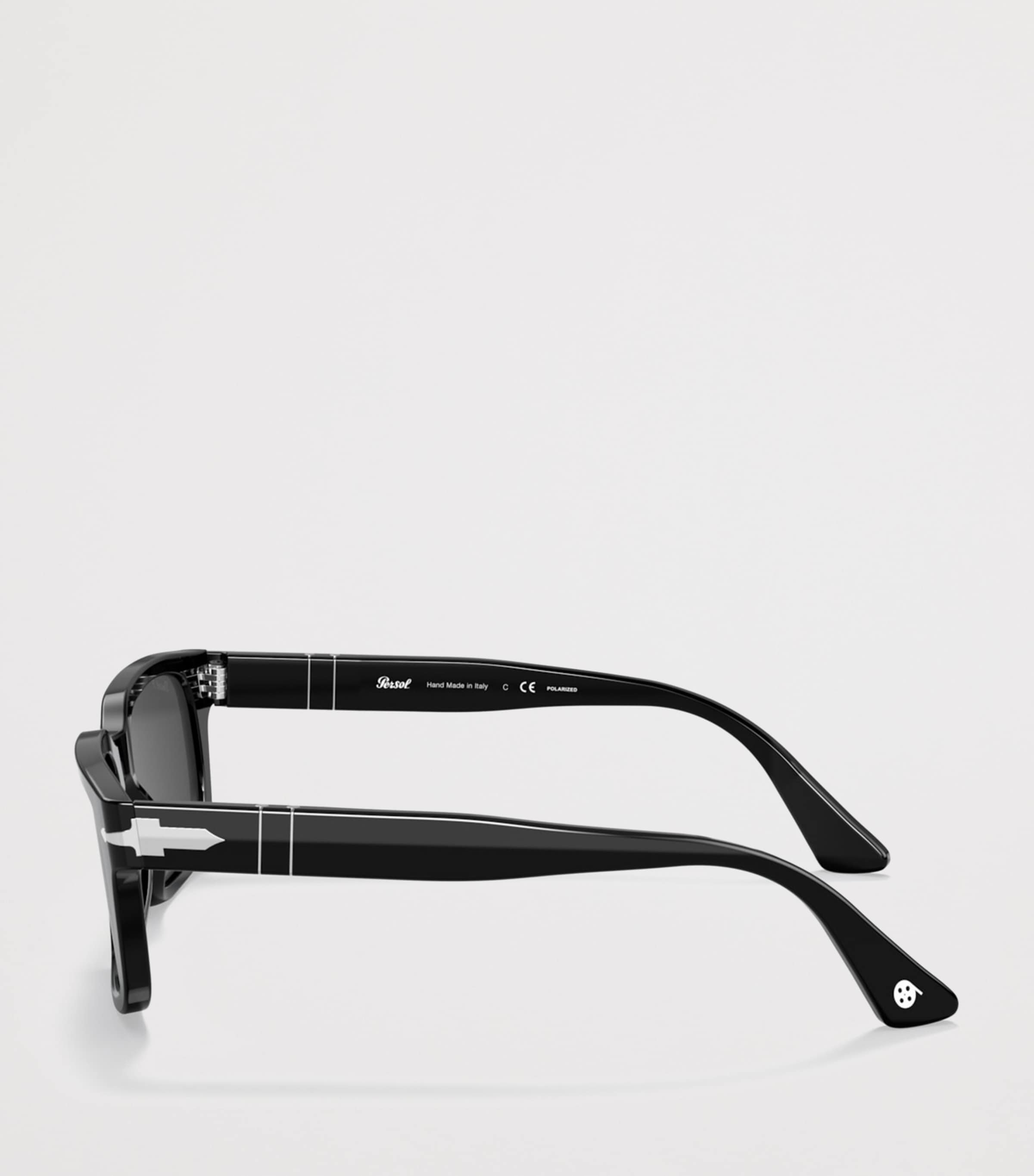 Persol Acetate Rectangle Sunglasses Black Image 3