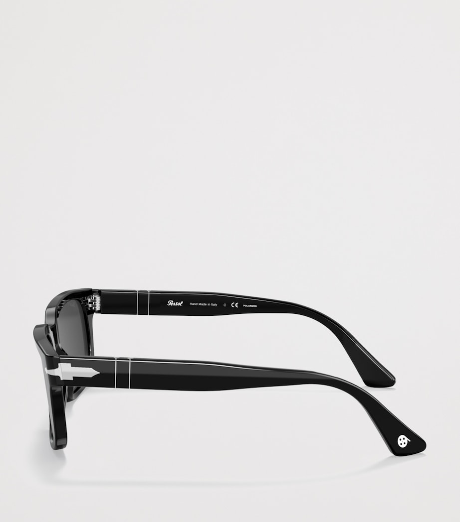 Persol Acetate Rectangle Sunglasses Black Image 3
