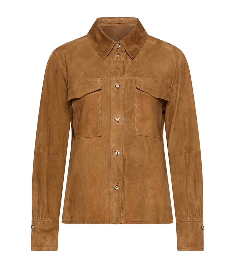 Marella Womens Suede Overshirt Ochre Image 1