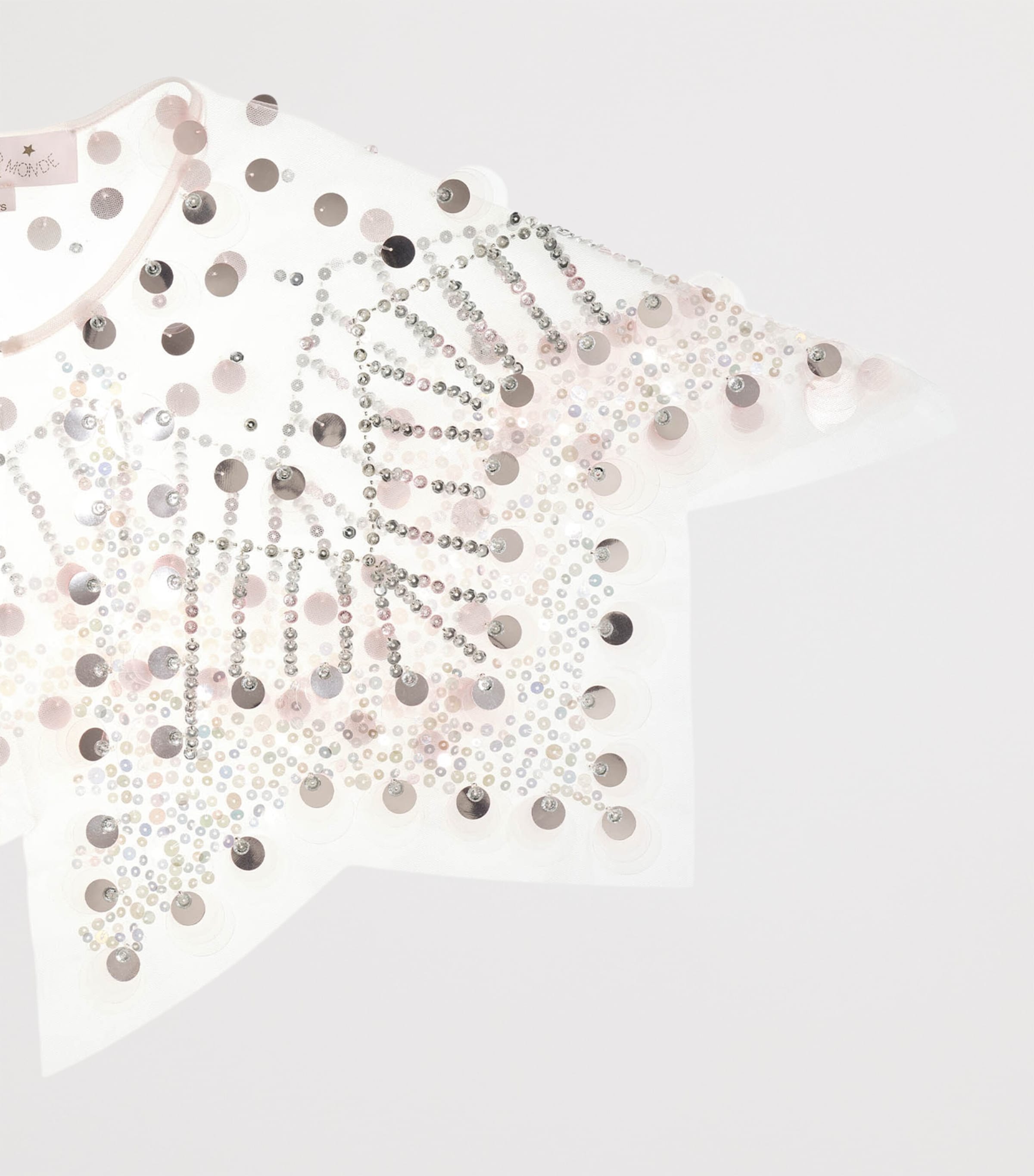 Tulle Embellished Royal Debut Cape PINK CLOUD Image 2