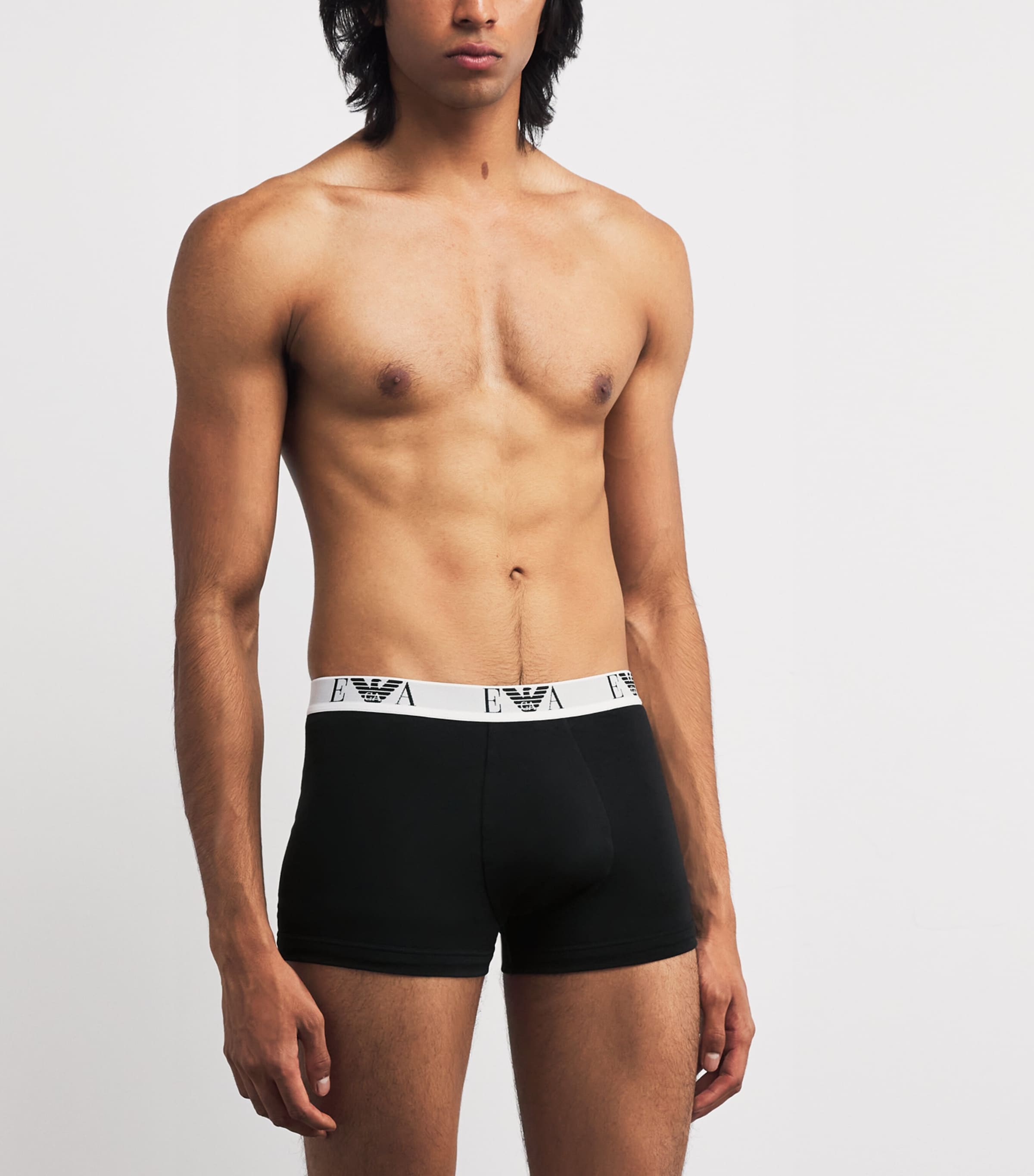 Stretch-Cotton Logo Trunks (Pack Of 3) MC061 BLACK Image 2
