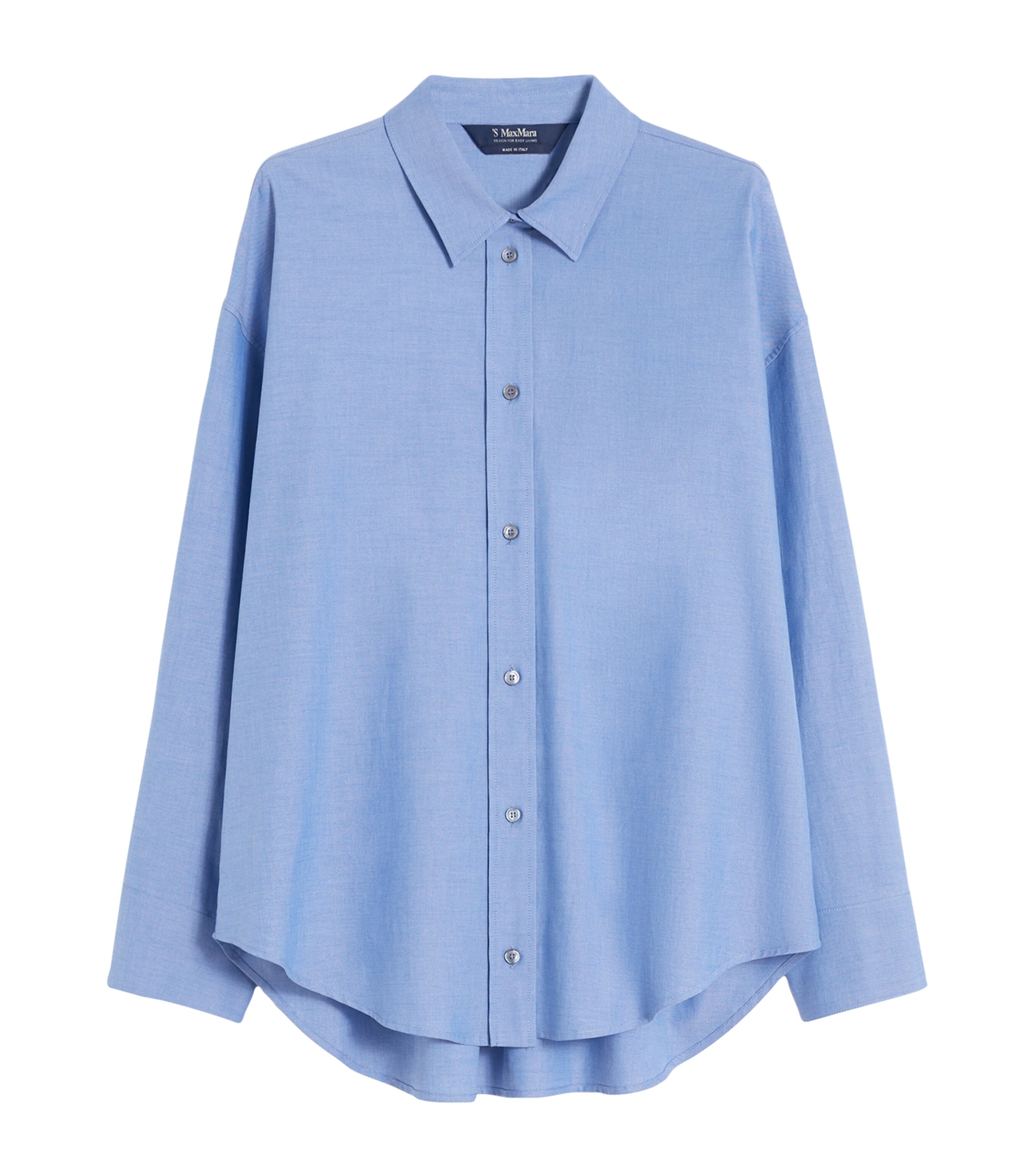 Max Mara Womens Cotton Oxford Shirt Cornflower Blue Image 1
