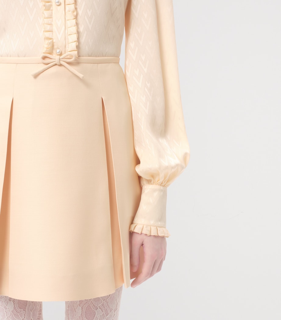 Virgin Wool-Silk Bow Mini Skirt ET5 Image 2