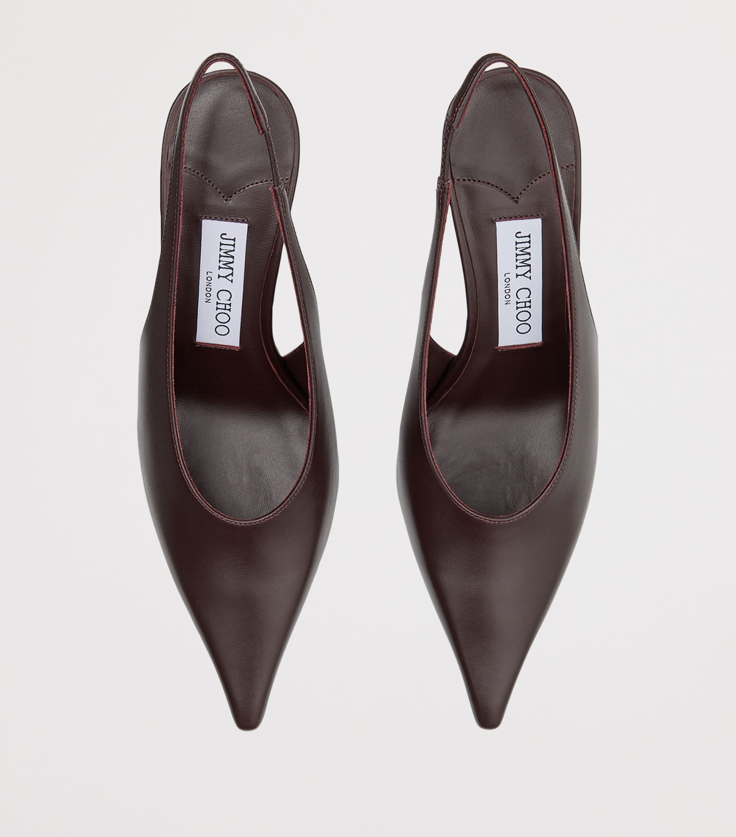 Jimmy Choo Womens Isa 80 Leather Slingback Pumps Deep Merlot Image 3