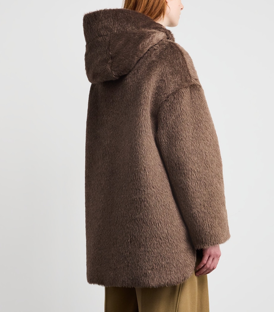 Down, Faux Fur and Water-Repellent Reversible Jacket BROWN Image 4