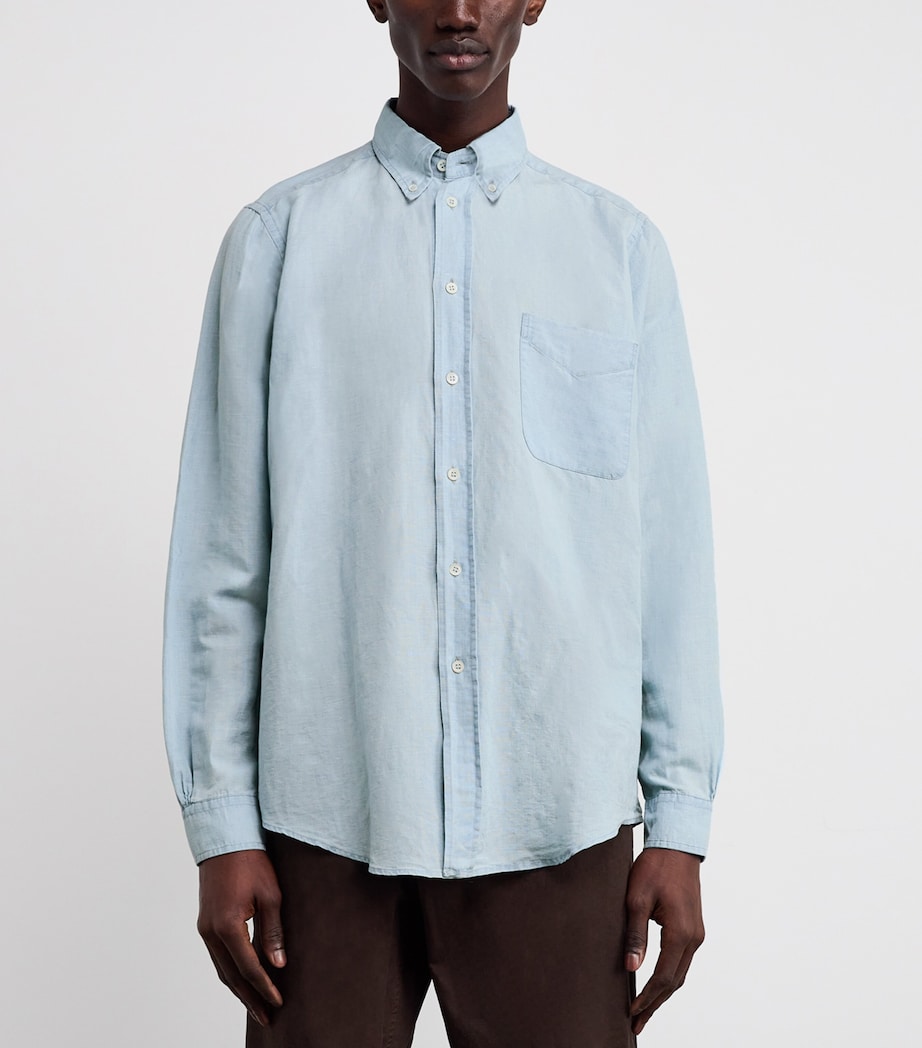 Denim Button-Down Shirt 110 CIELO Image 3