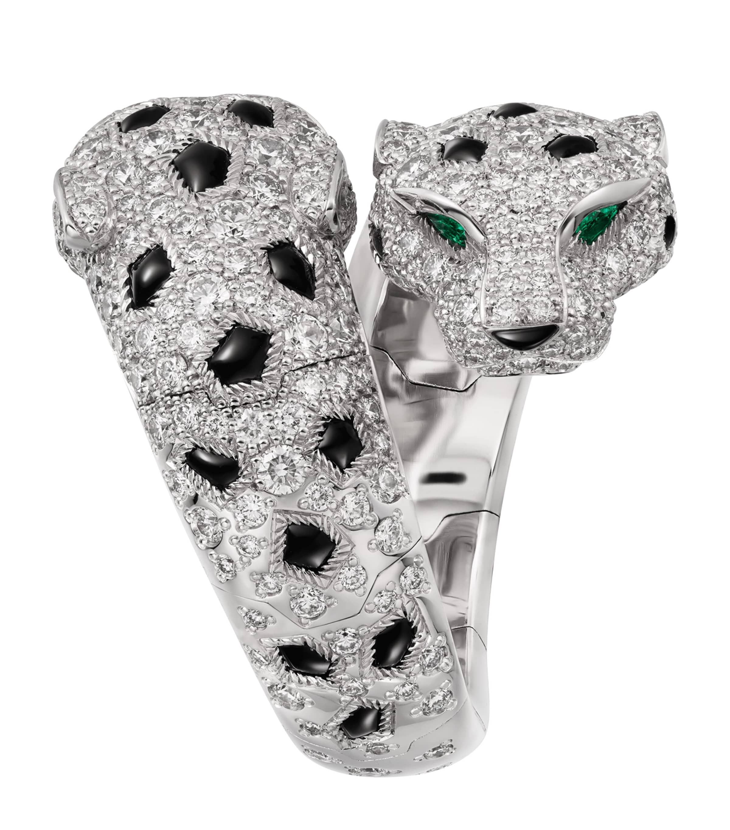 Cartier White Gold, Diamond, Emerald and Onyx Panthère de Cartier Ring White Gold Image 2