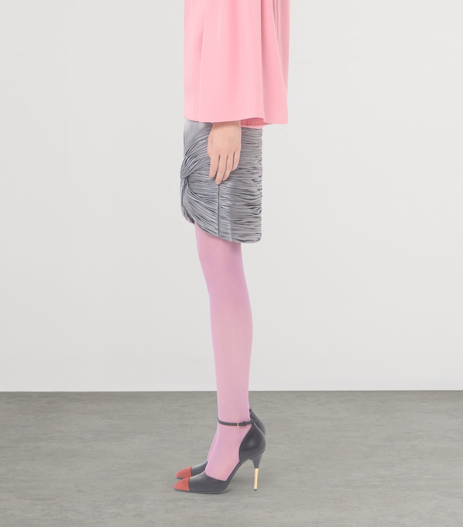 Valentino Womens Satin Draped Plissé Mini Skirt Image 4