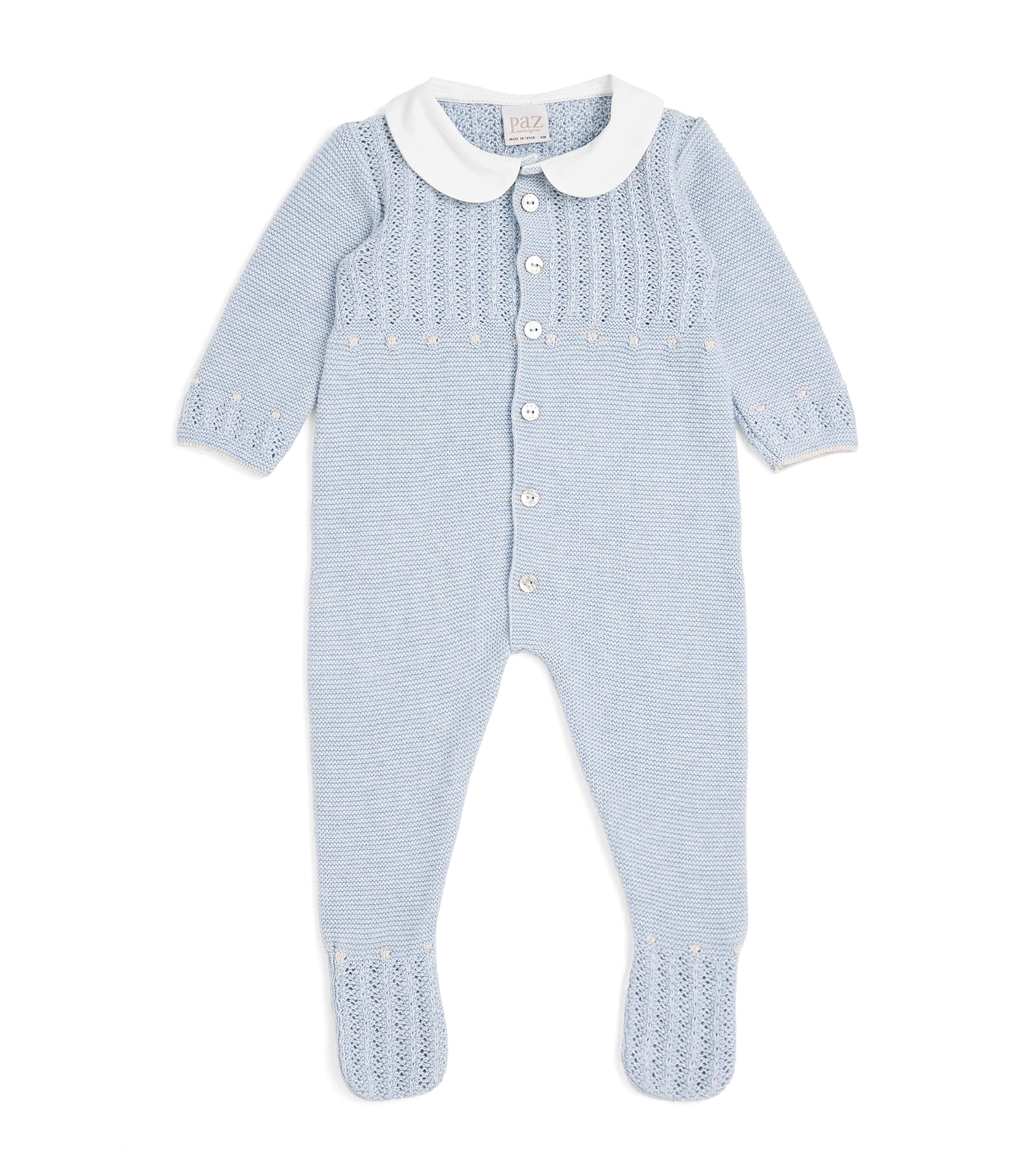 Paz Rodriguez Wool Knit All-in-one In Blue