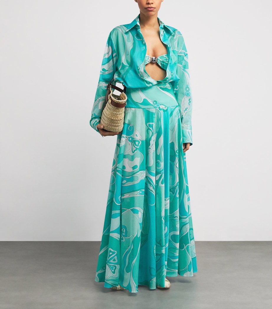 Cotton Orchidee Maxi Skirt 019/TURQUOISE Image 2