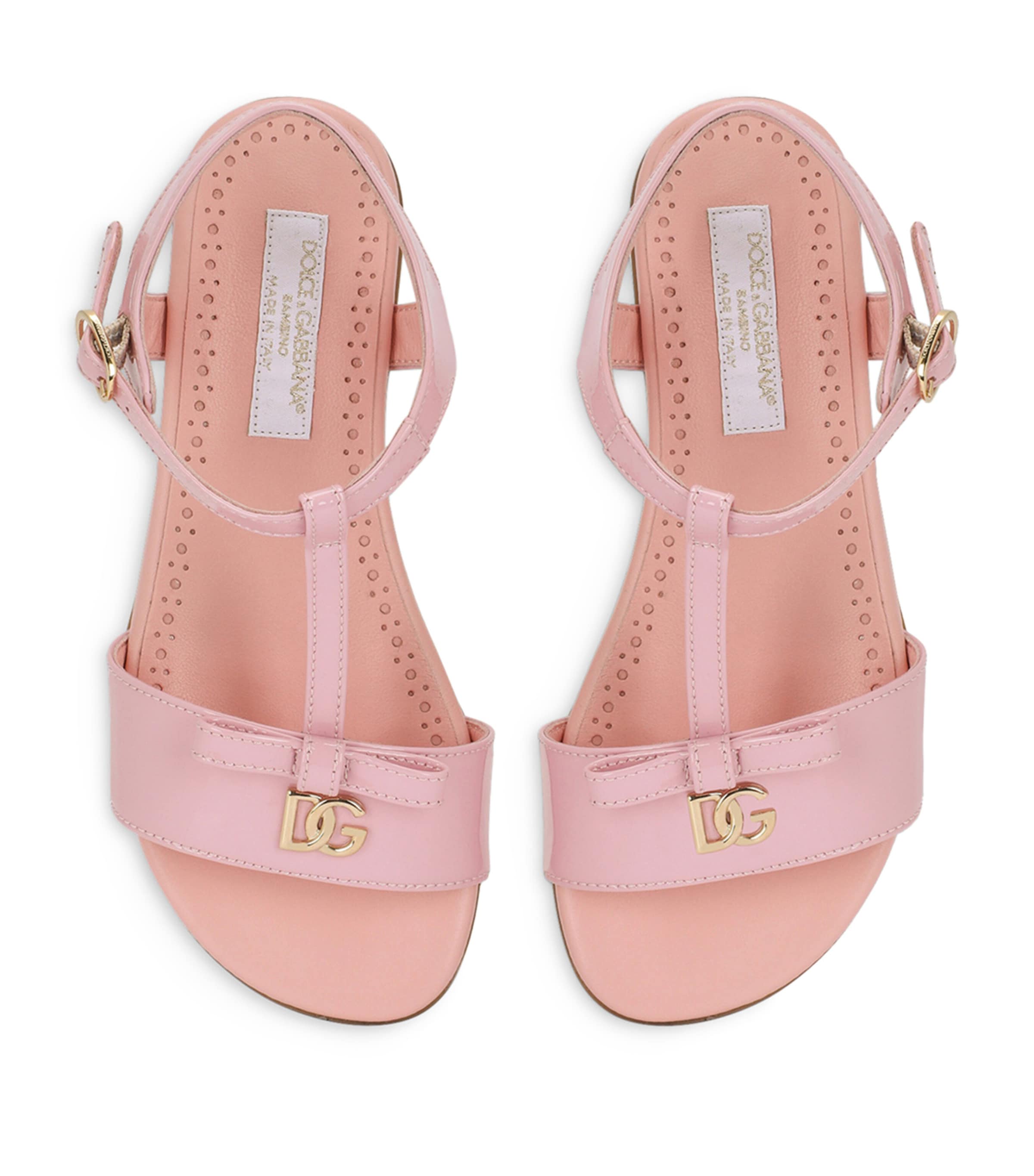 Leather DG Logo Sandals 80416-PINK 1 Image 3