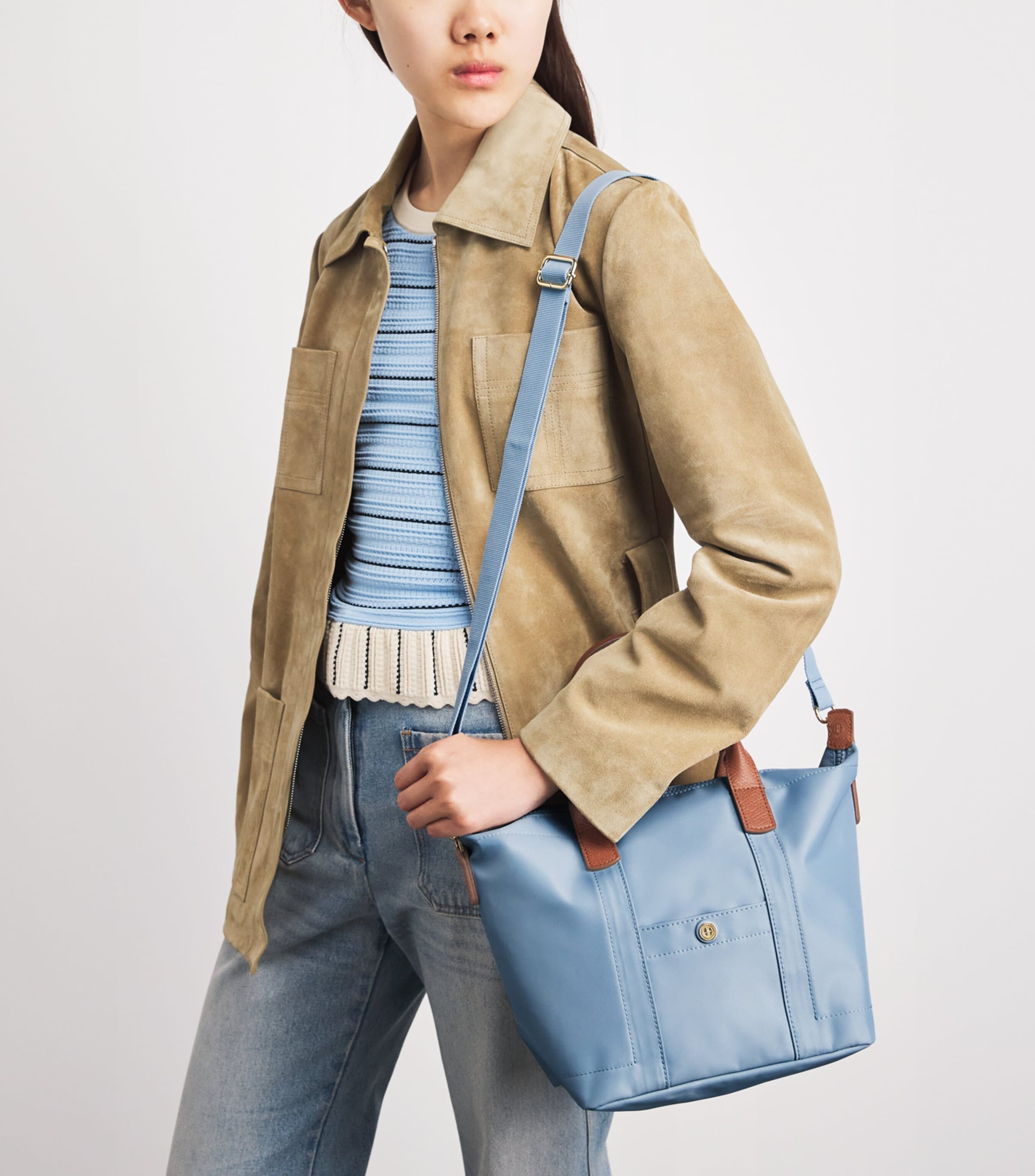 Harrods Grab Nylon Tote Bag Blue Image 4