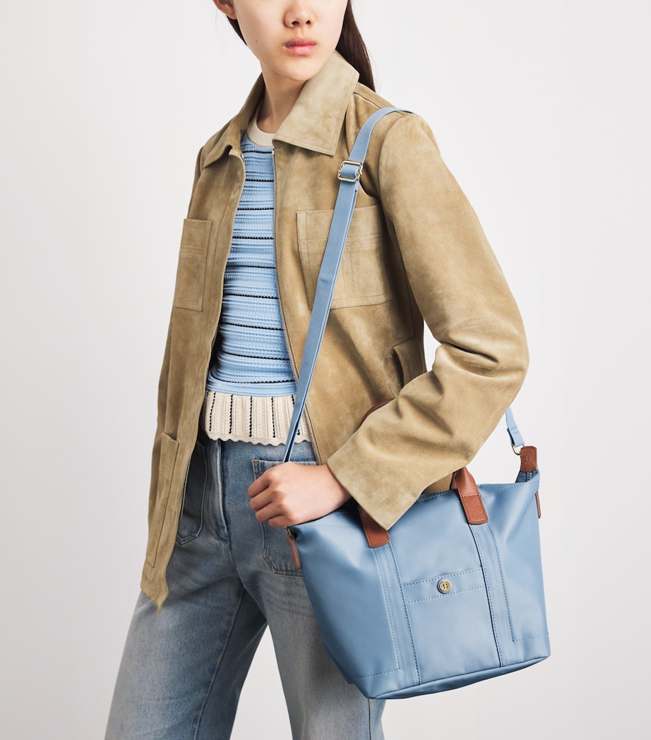 Harrods Grab Nylon Tote Bag Blue Image 4